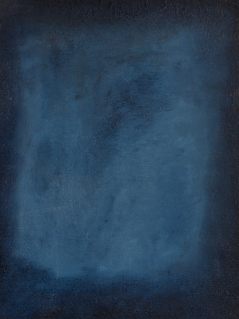 Oil painting by Aimée Adriaansen, Still (2024) — close-up of deep blue texture