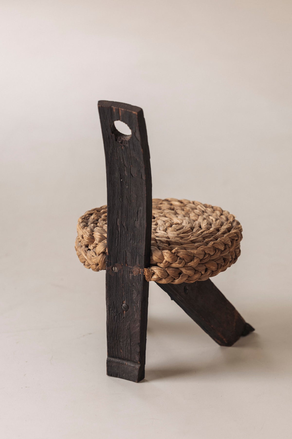 Rare Chair and Matching Stool by Adrien Audoux and Frida Minet, France 1950s — view 10