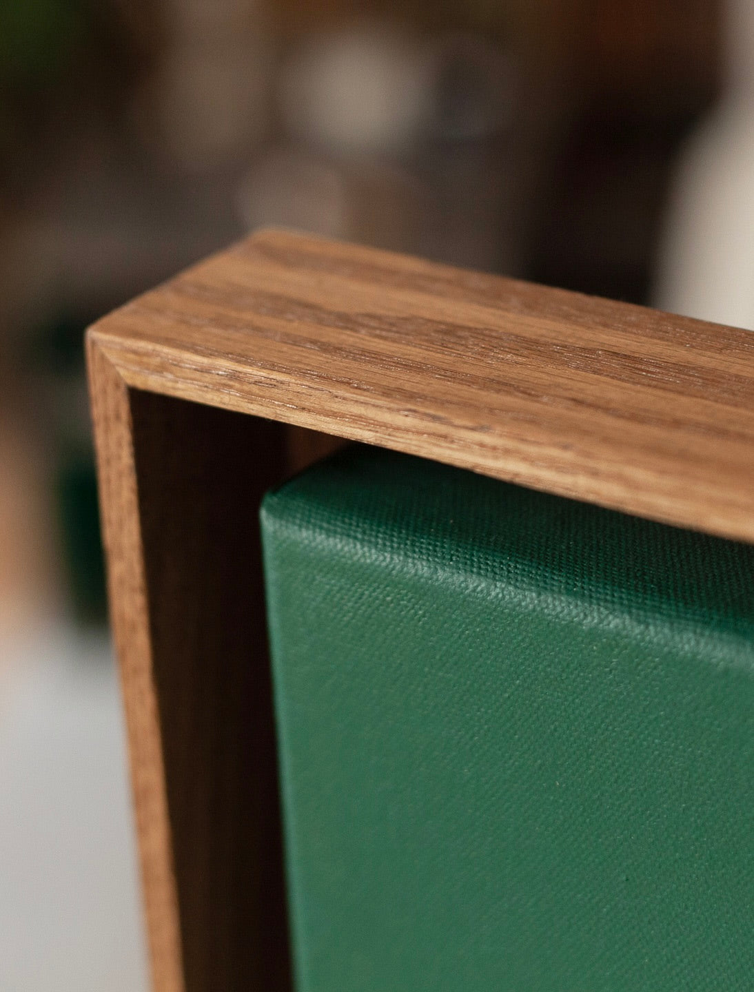 Prism — top view of green canvas with wooden frame