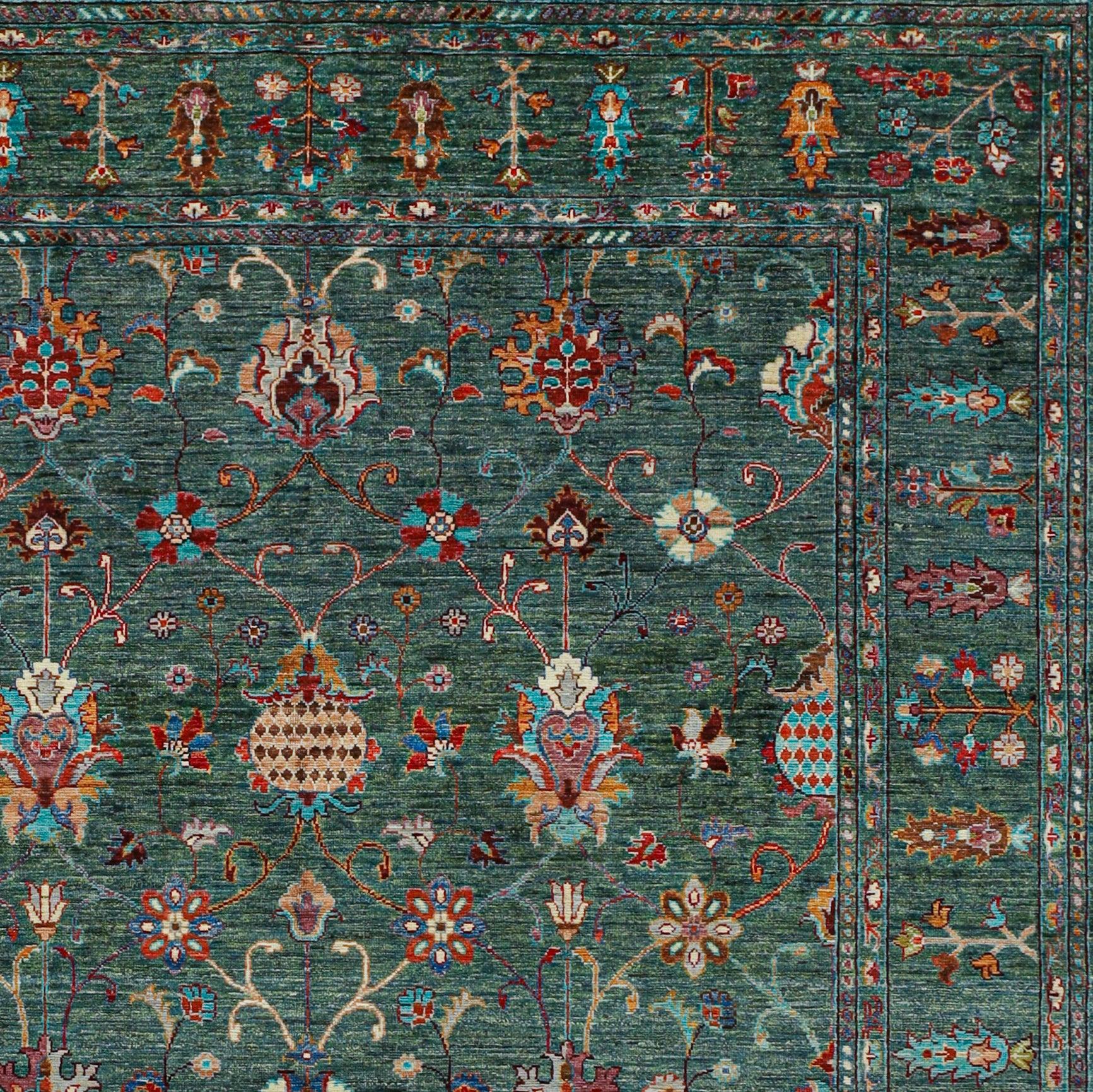 Sultani Emerald Hand-knotted rug — detail view