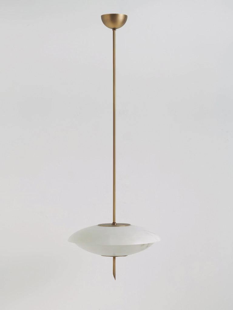 "COSMOS" Chandelier in alabaster and antiquated brushed brass - Video