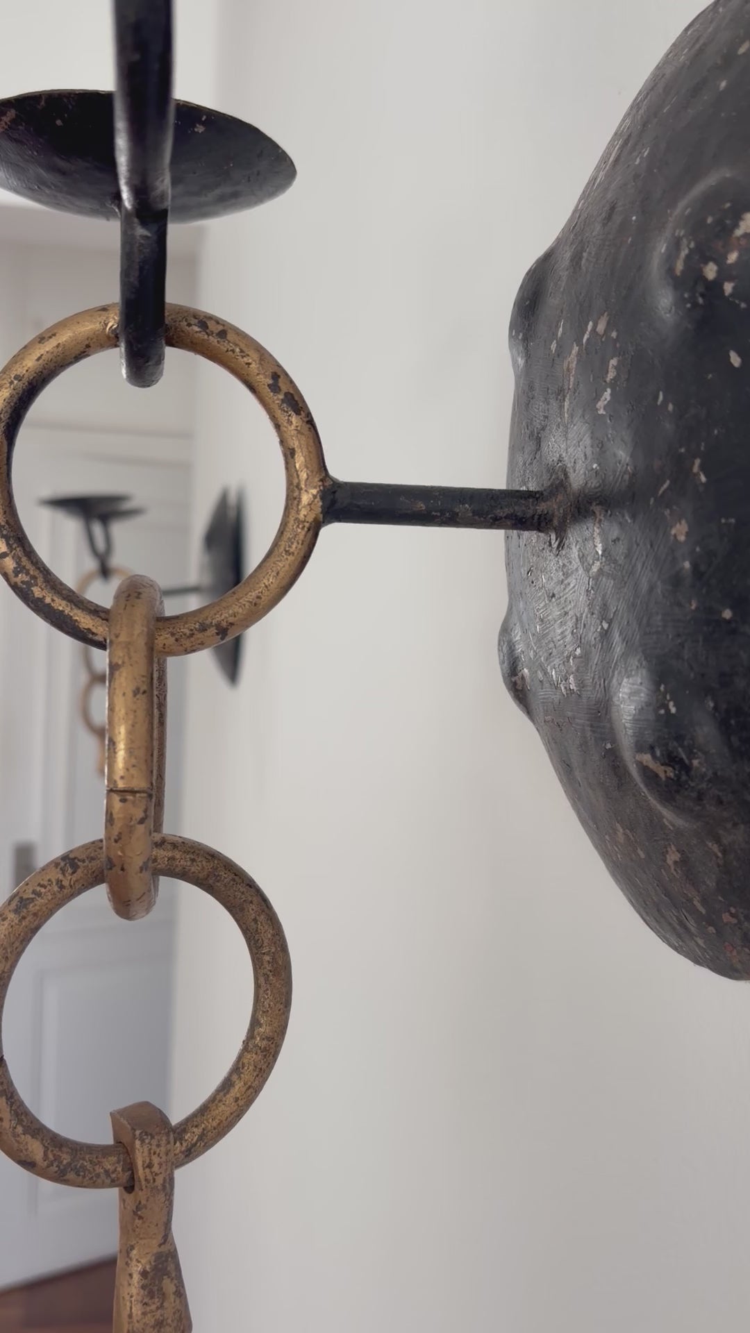 Pair of Brutalist Wall Candleholders, Iron and Brass, Iberian Peninsula, mid-20th century - Video