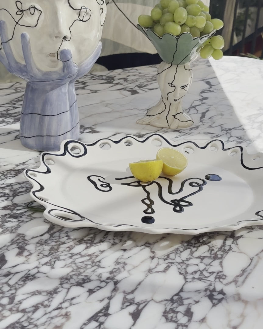 Hand Painted Wish Platter Dish in Ceramic and Earthenware - Video