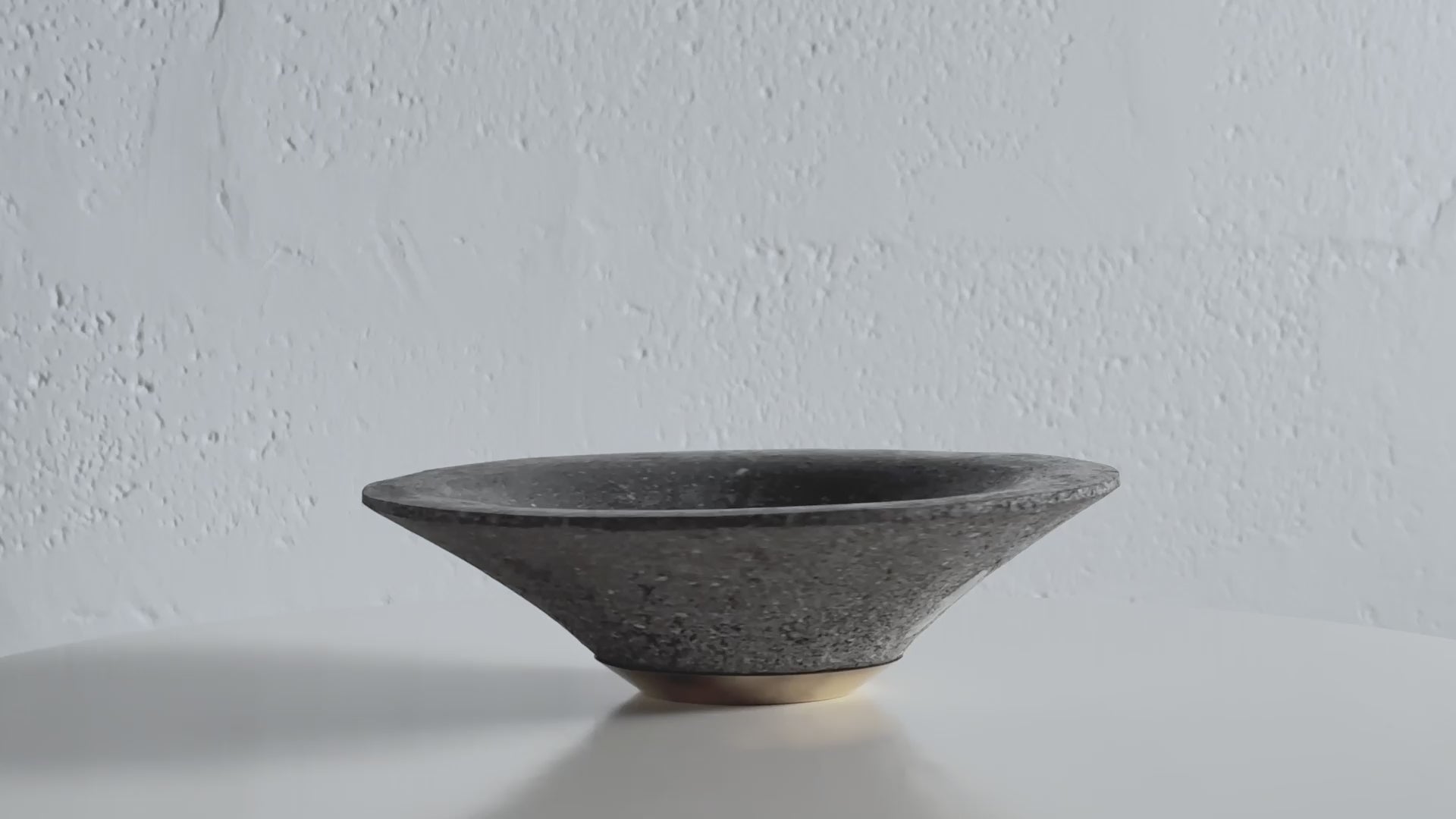 CHIMBORAZO Decorative Volcanic Stone Bowl with Aged Bronze Detail - Video