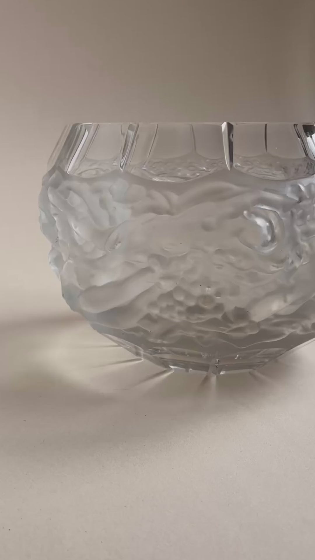 “Bacchus” Crystal Globe Vase with Grapes & Nymphs in Relief | Attr. René Lalique - Video