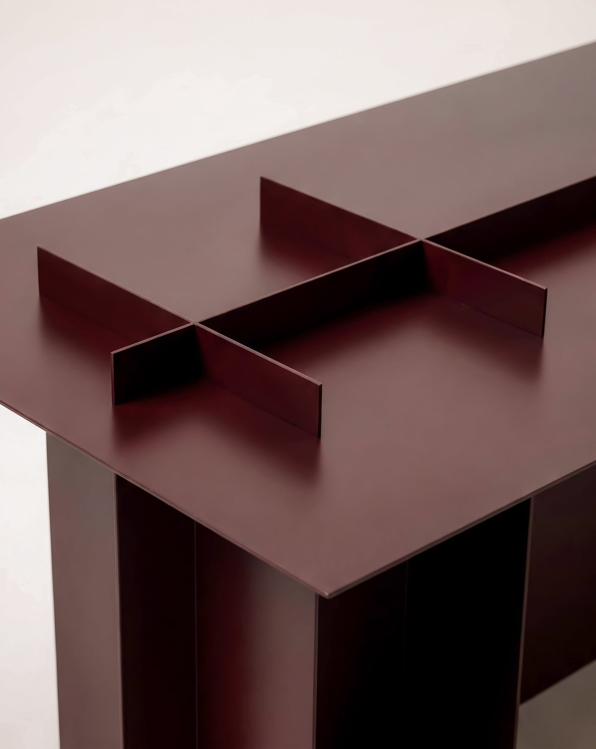 Low Steel Grid Table — detail view
