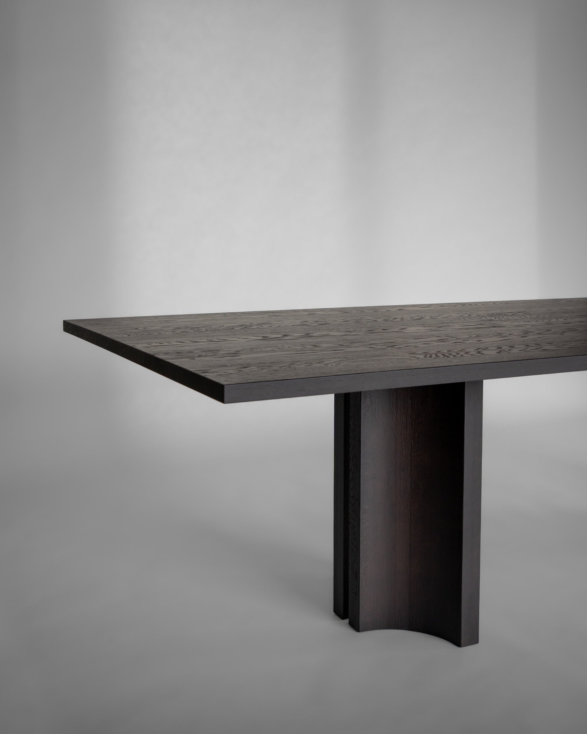Aperta Rectangular Table - Single Base — side angle