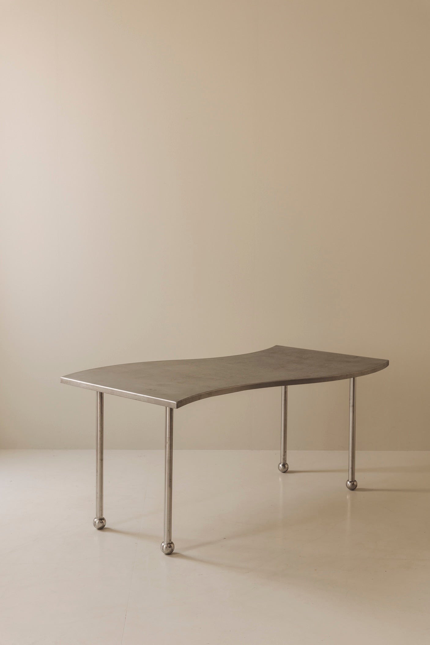 Postmodern Steel Free-Form Dining Table, France 1980s — view 9