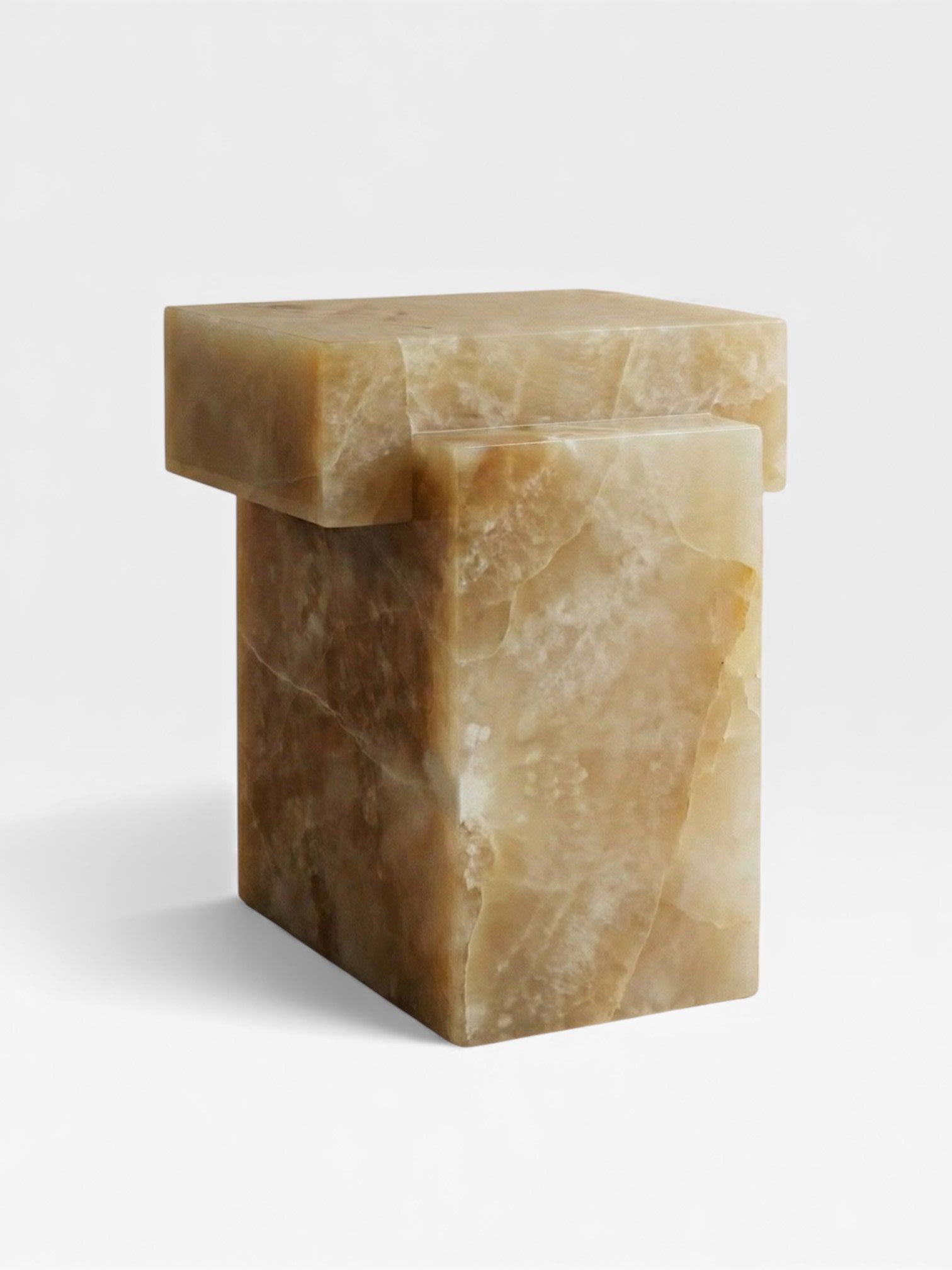 Gaia Honey Onyx - Marble Coffee Table — side angle