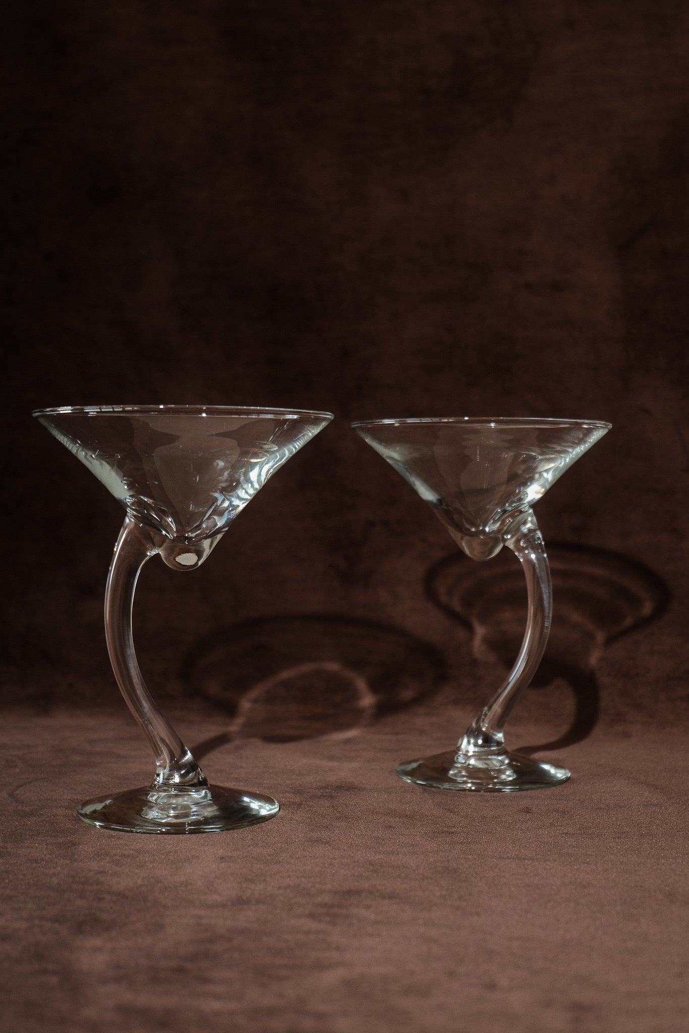 Set of 6 Curved Stem Cocktail Glasses — close-up