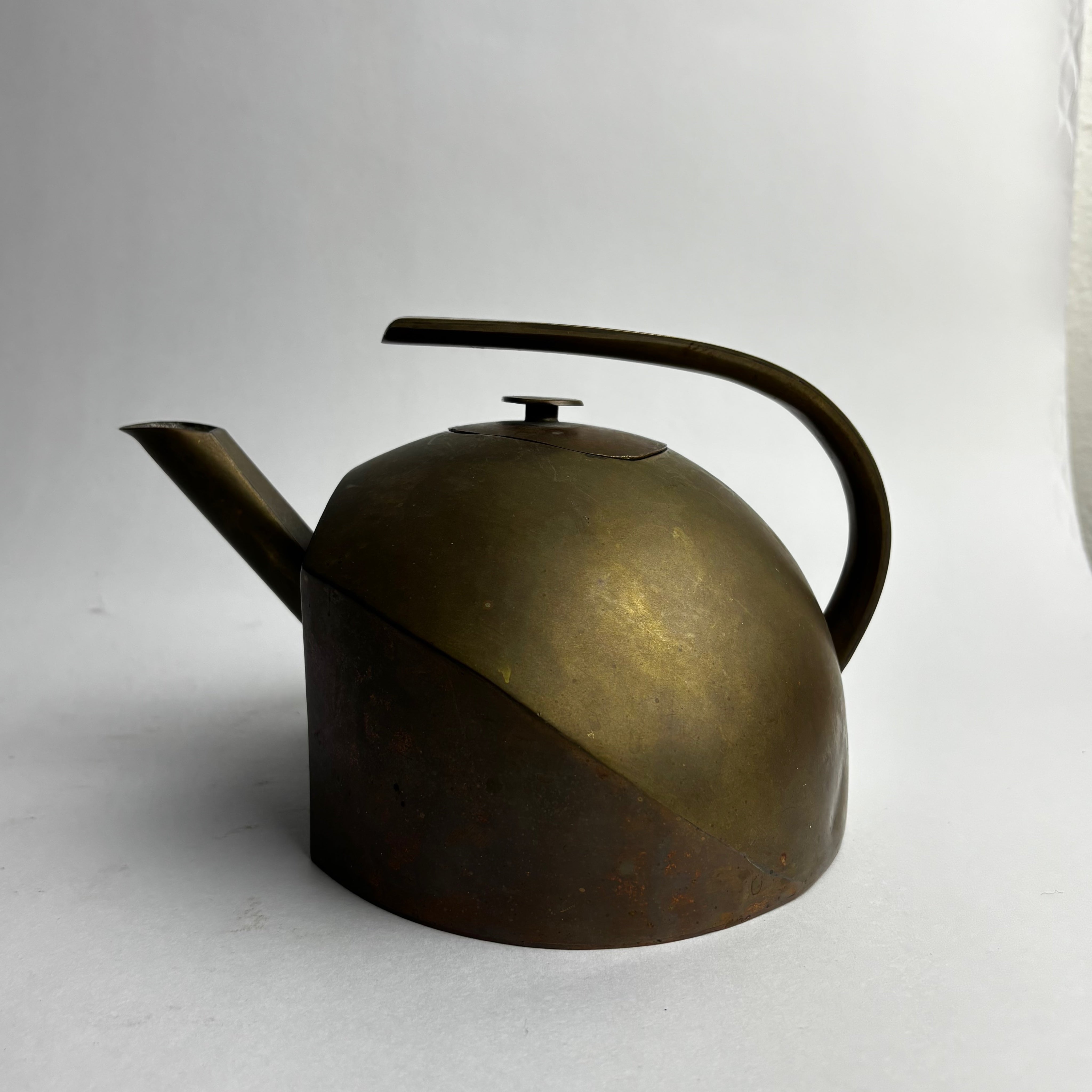 Vintage Tea Pots in Brass - Modernist Copper Collection — detail view