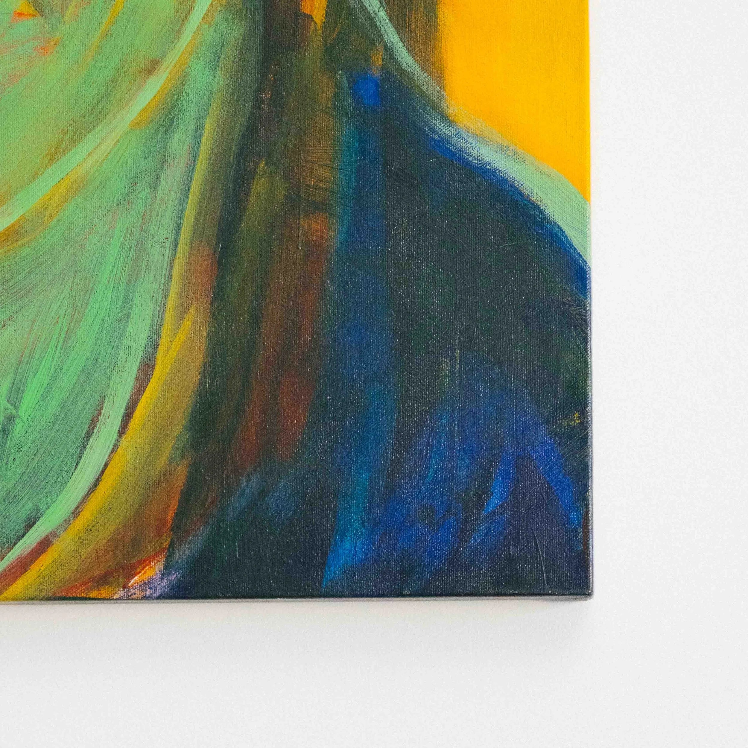 Glen Nicoll — Untitled (Green Portrait on Yellow Ground), Canada, 1990s — side angle