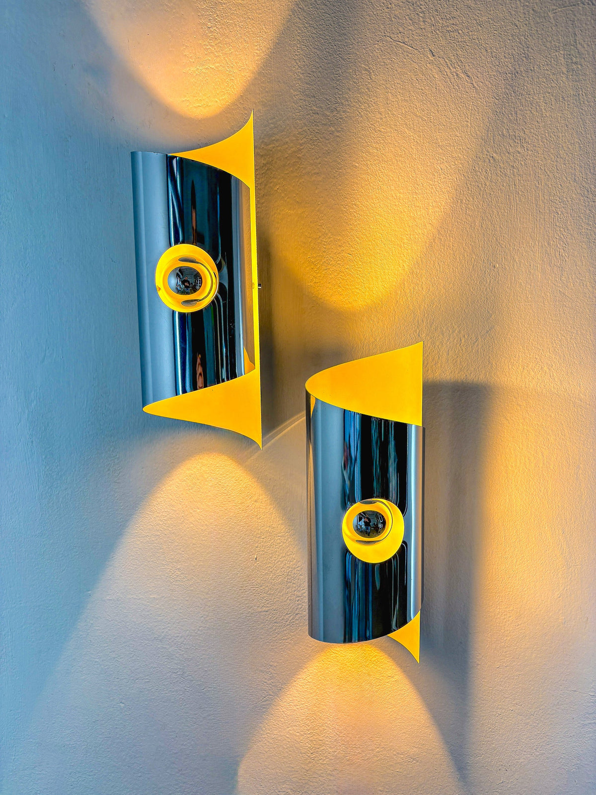 Pair of Space-Age wall Sconces, Max Sauze's style, France, Circa 1970's — additional view