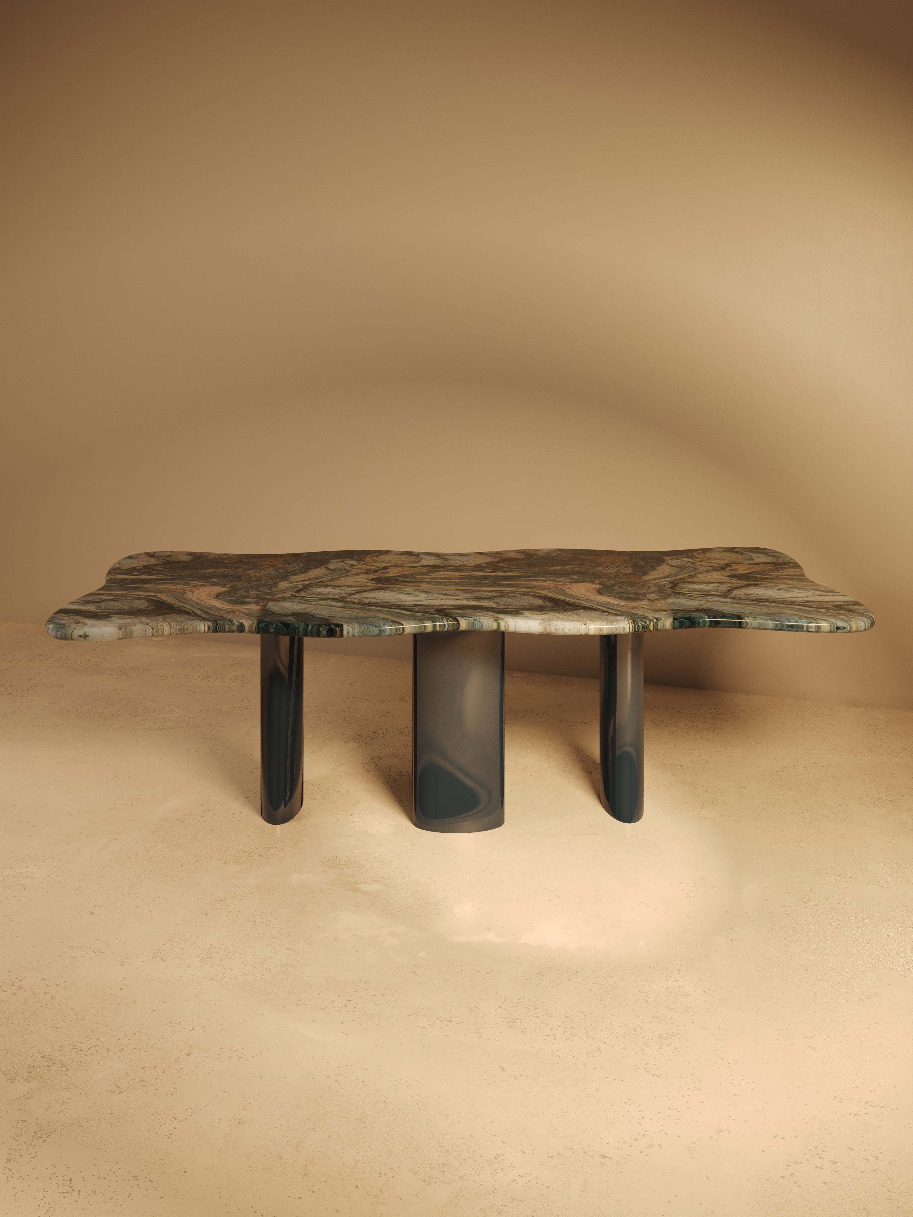 Table à manger MOJE en bois et marbre italien
