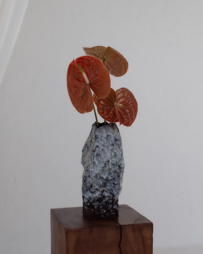 German Ceramic Vase with Sculptural Form by Malata Antwerp | The Oblist