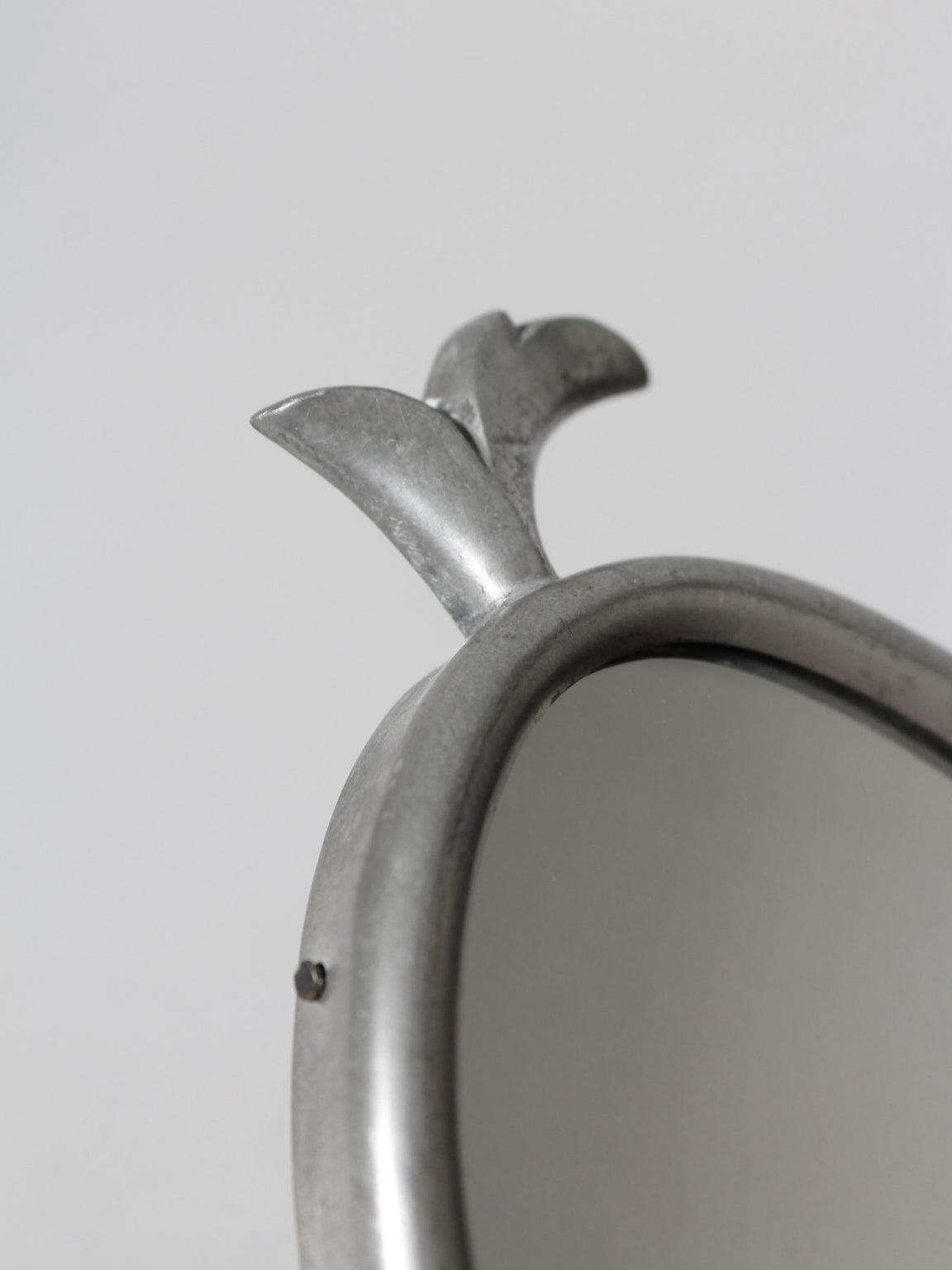 Art Deco Pewter Wall Mirror-Candle Holder, 1930s, Sweden