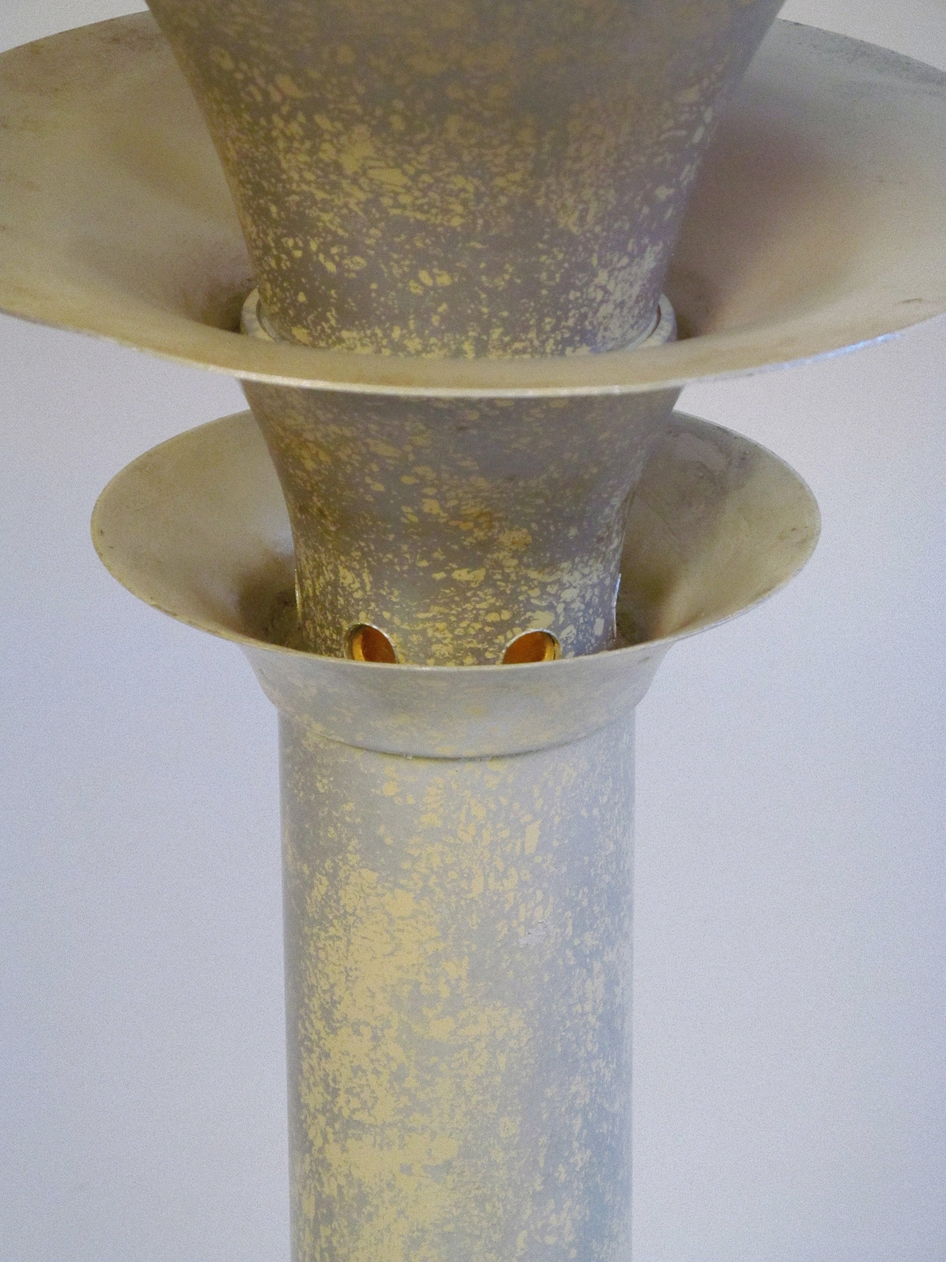 Architectural Uplighter c.1970 — side angle showing textured metal finish