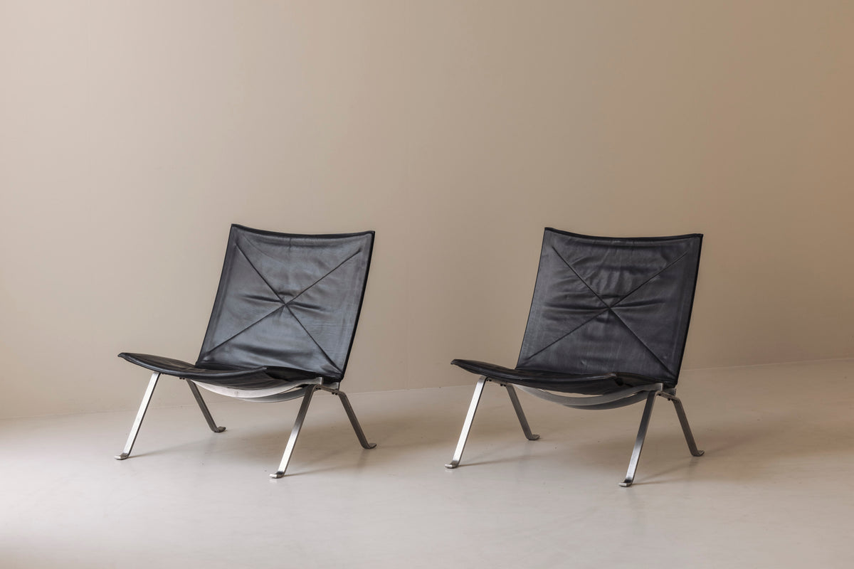 Early PK22 Lounge Chairs by Poul Kjærholm for E. Kold Christensen, Denmark 1960s — detail view