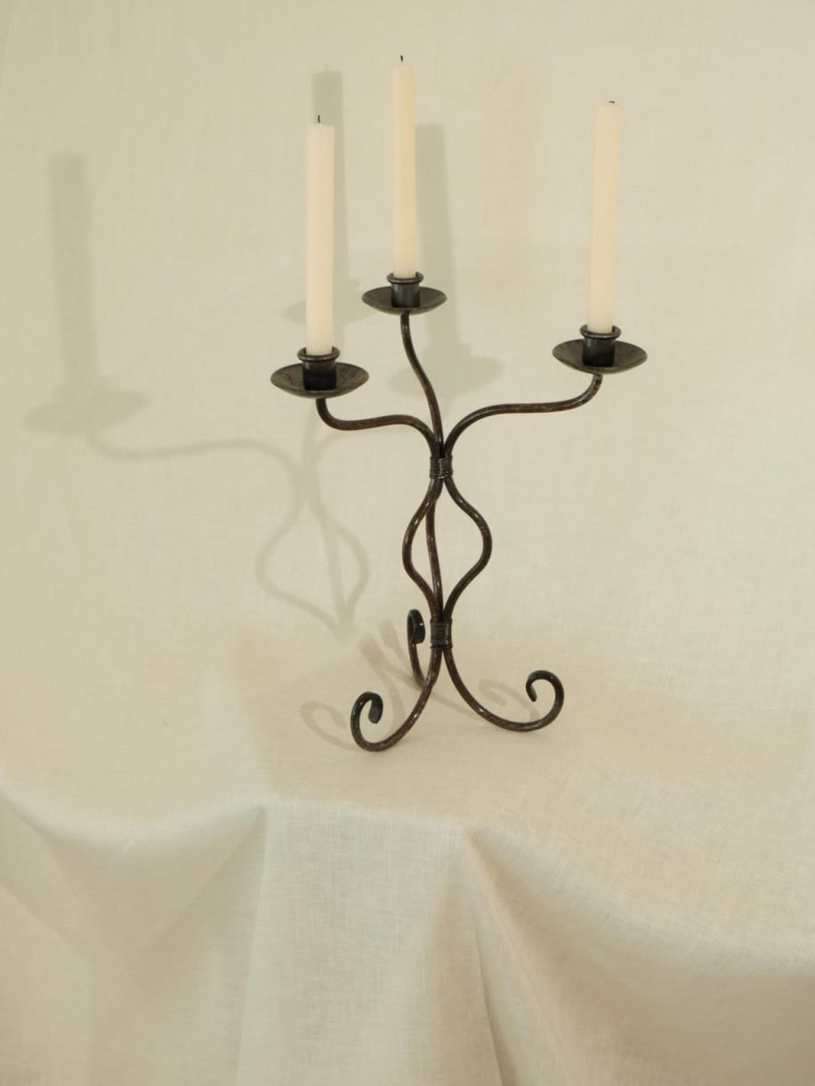 Vintage Candle Holders in Iron — detail view