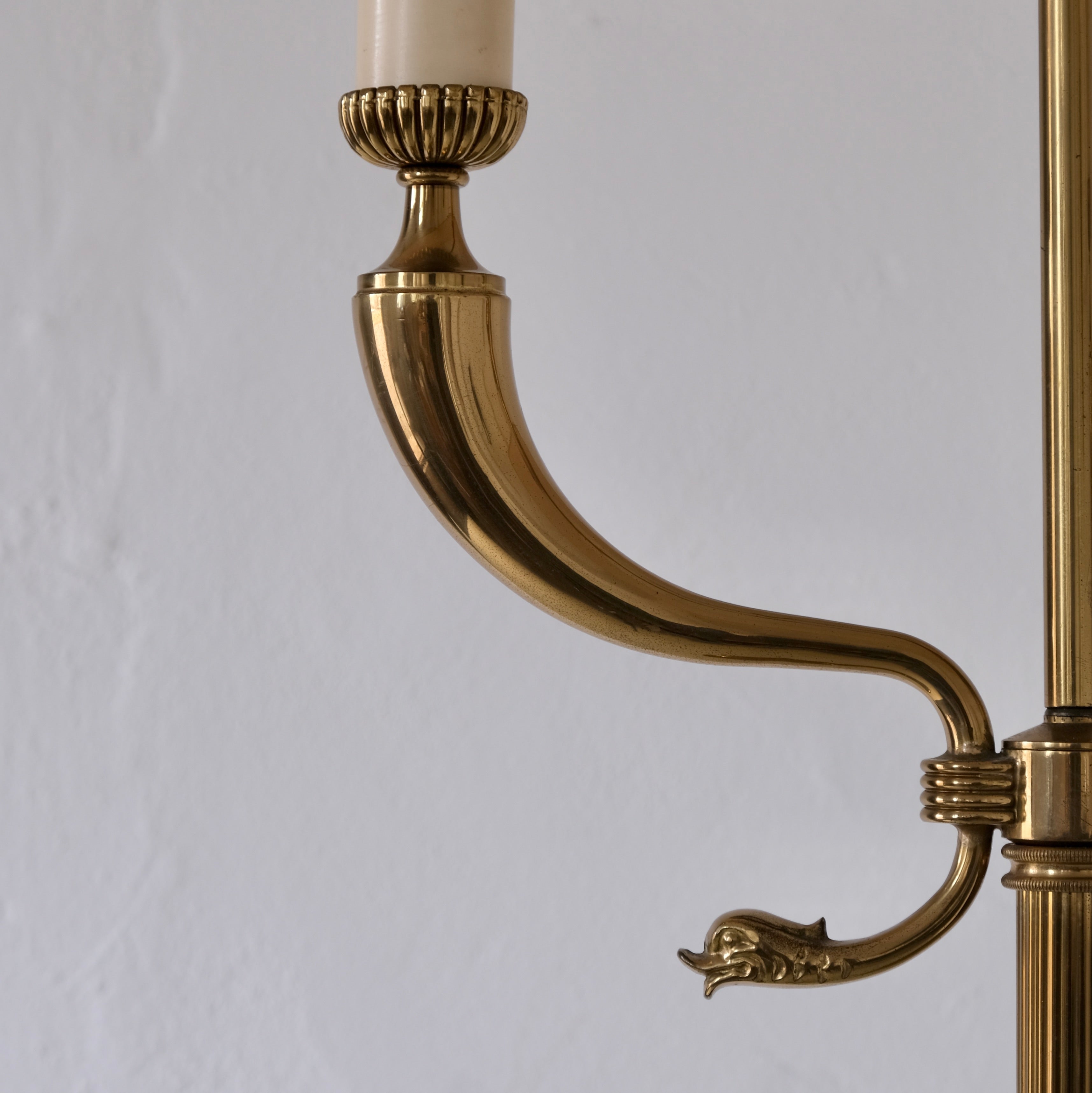 Maison Jansen Neoclassical Brass Floor Lamp | France | 1960s — close-up