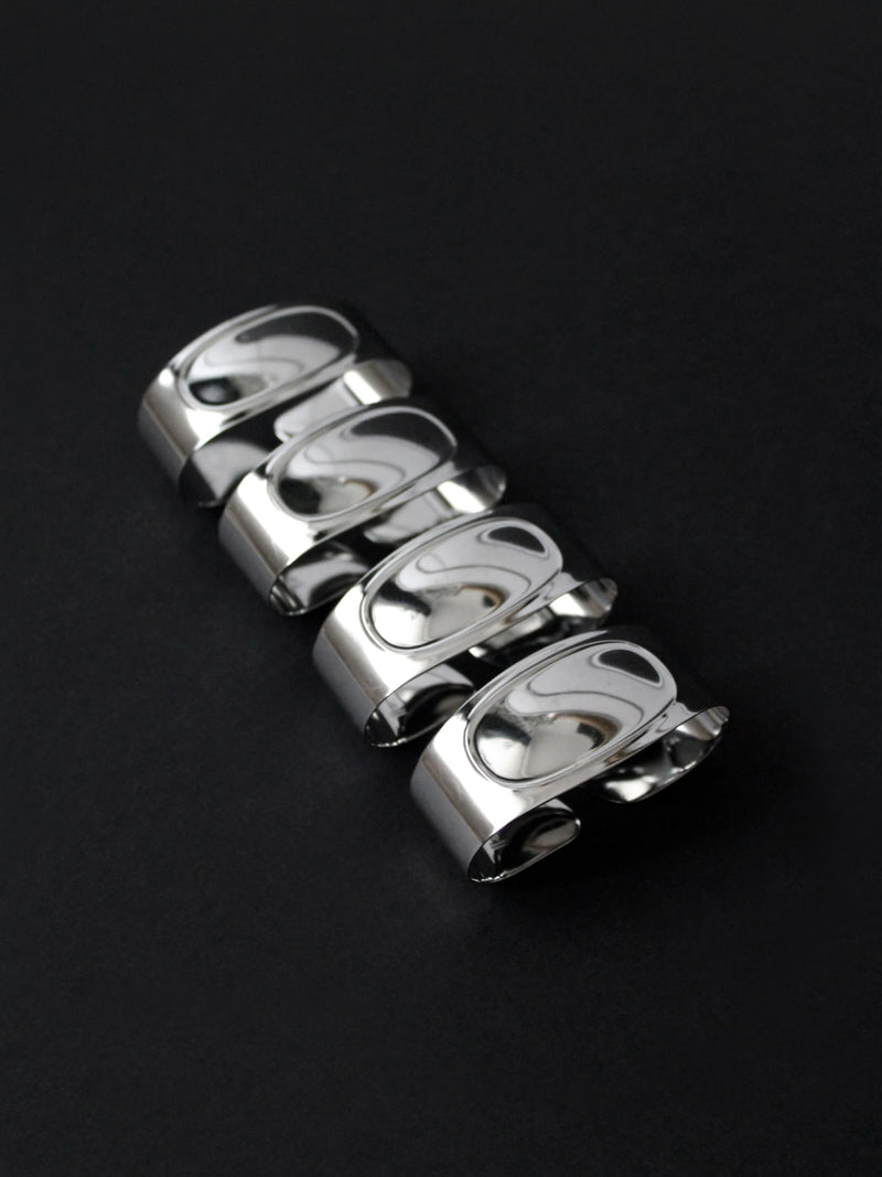 Stainless Steel WMF Napkin Rings, Germany, 1970s by Vintage Stories | The Oblist — polished silver finish