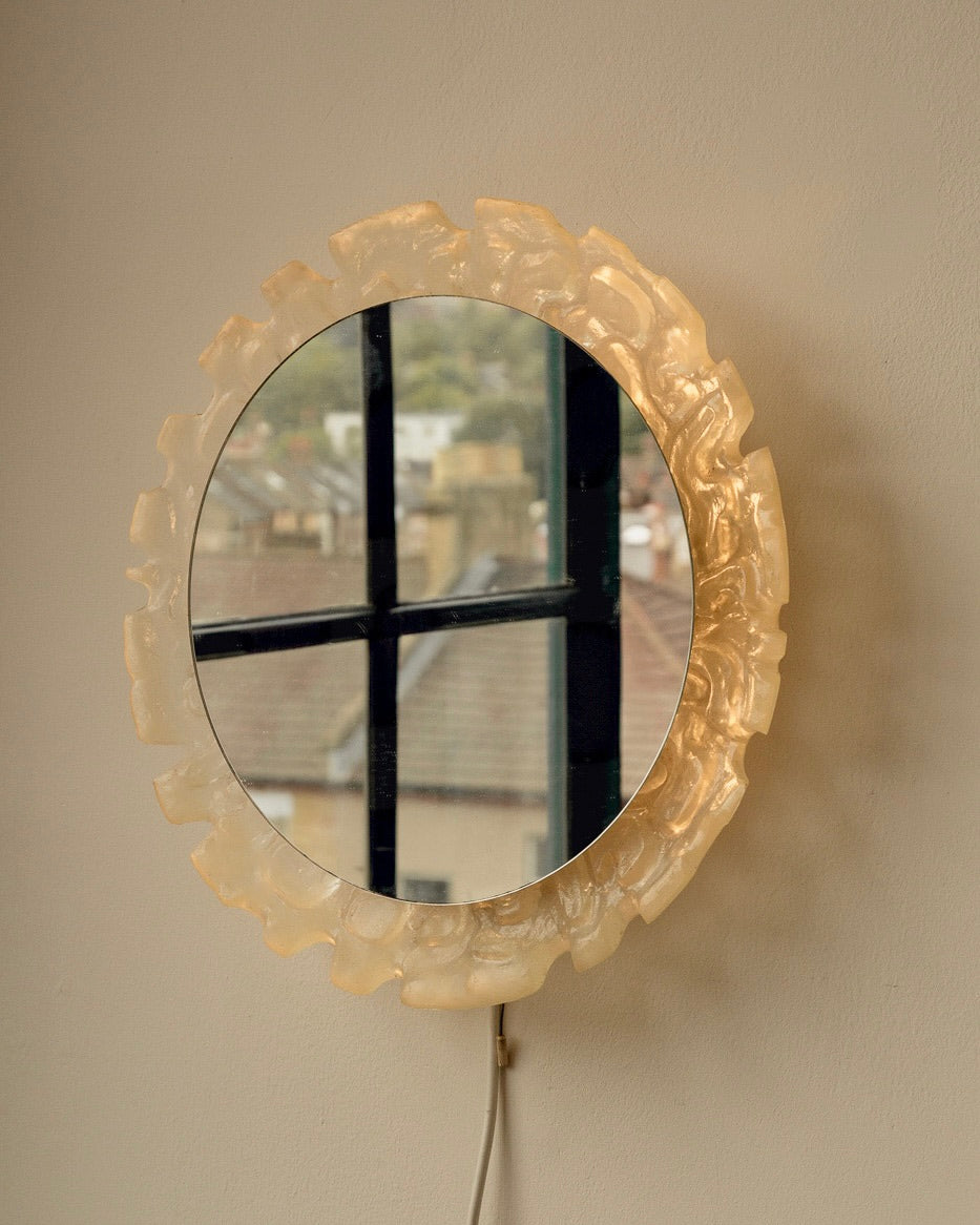 Miroir rétroéclairé mi-siècle