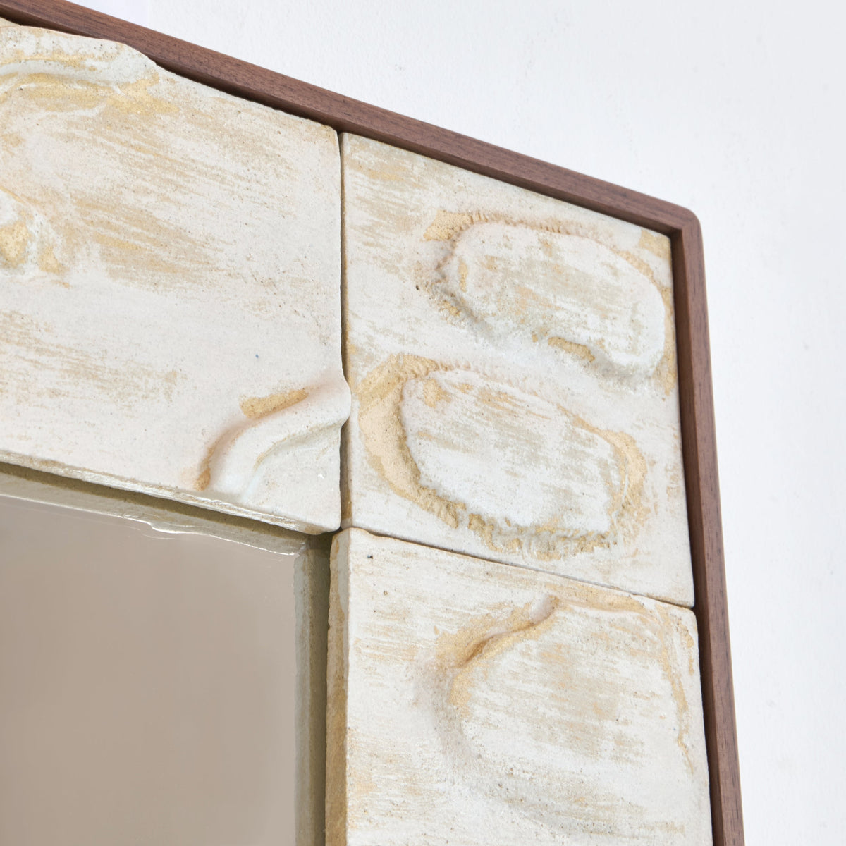 Artisanal ceramic tiled mirror — lifestyle setting