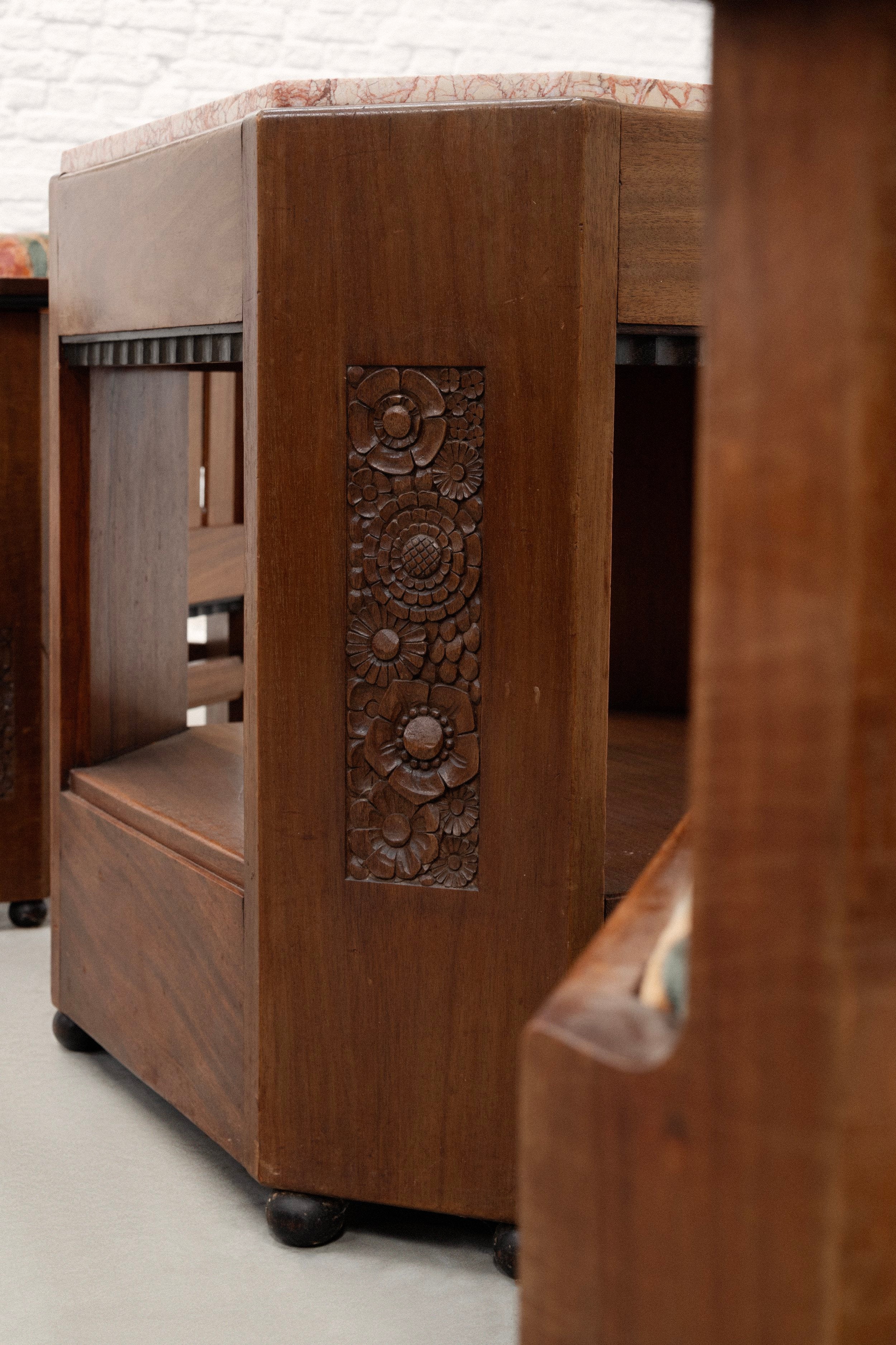 Pair of Amsterdam School Walnut Armchairs, Netherlands, c. 1930 — additional view
