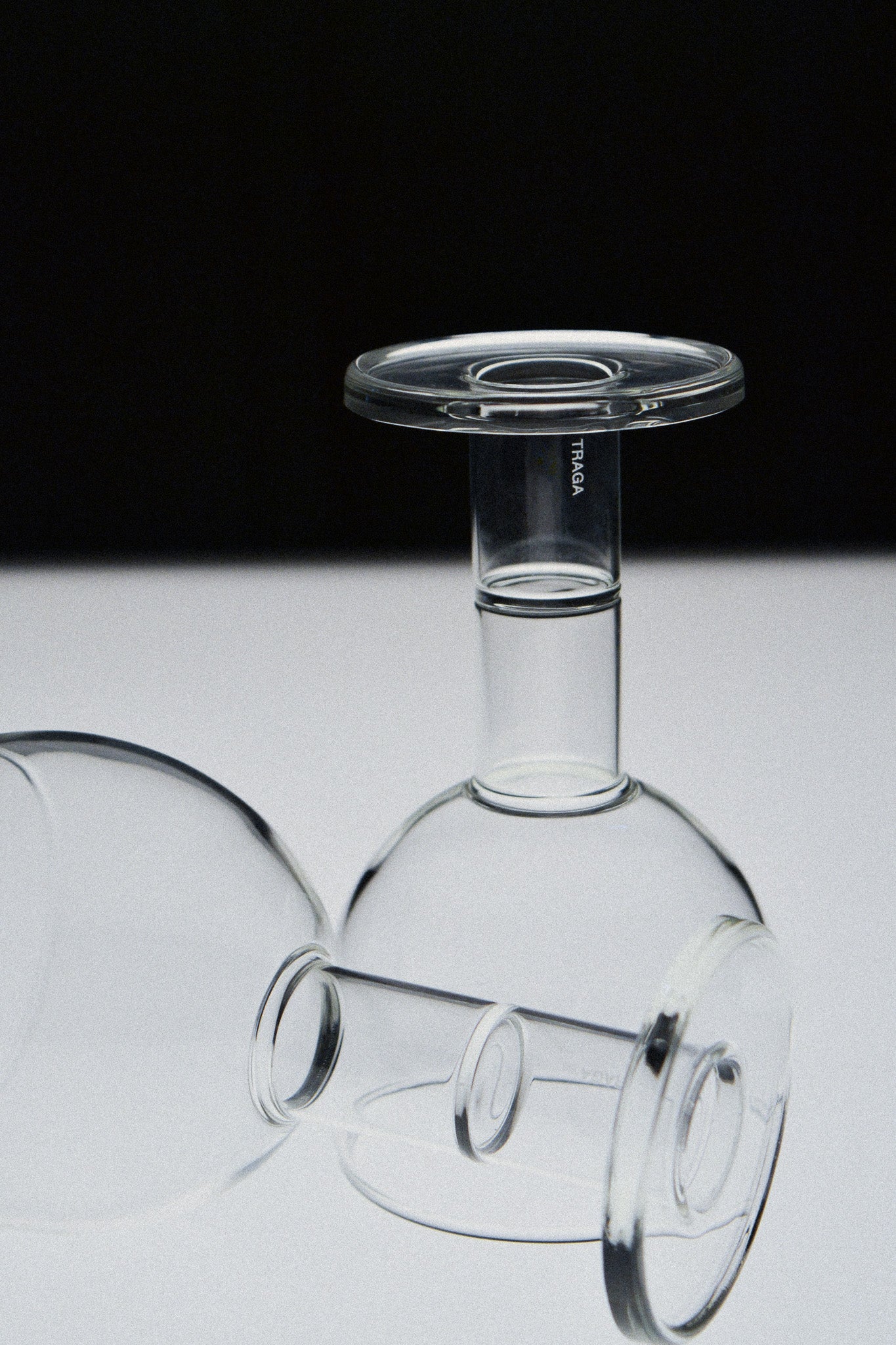 Set of 2 Wine Candle Glasses - Clear — side angle showing glass design