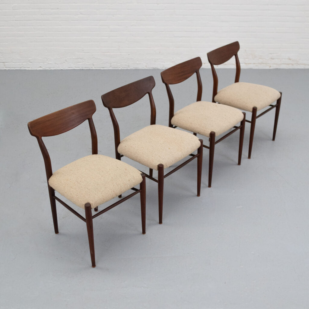 Set of 4 Dining Chairs by Lübke, 1960s — side angle