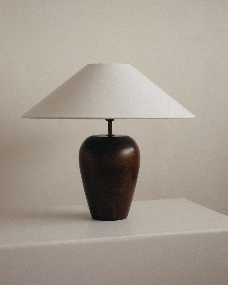 Mid-Century Modern Wooden Table Lamp — in context
