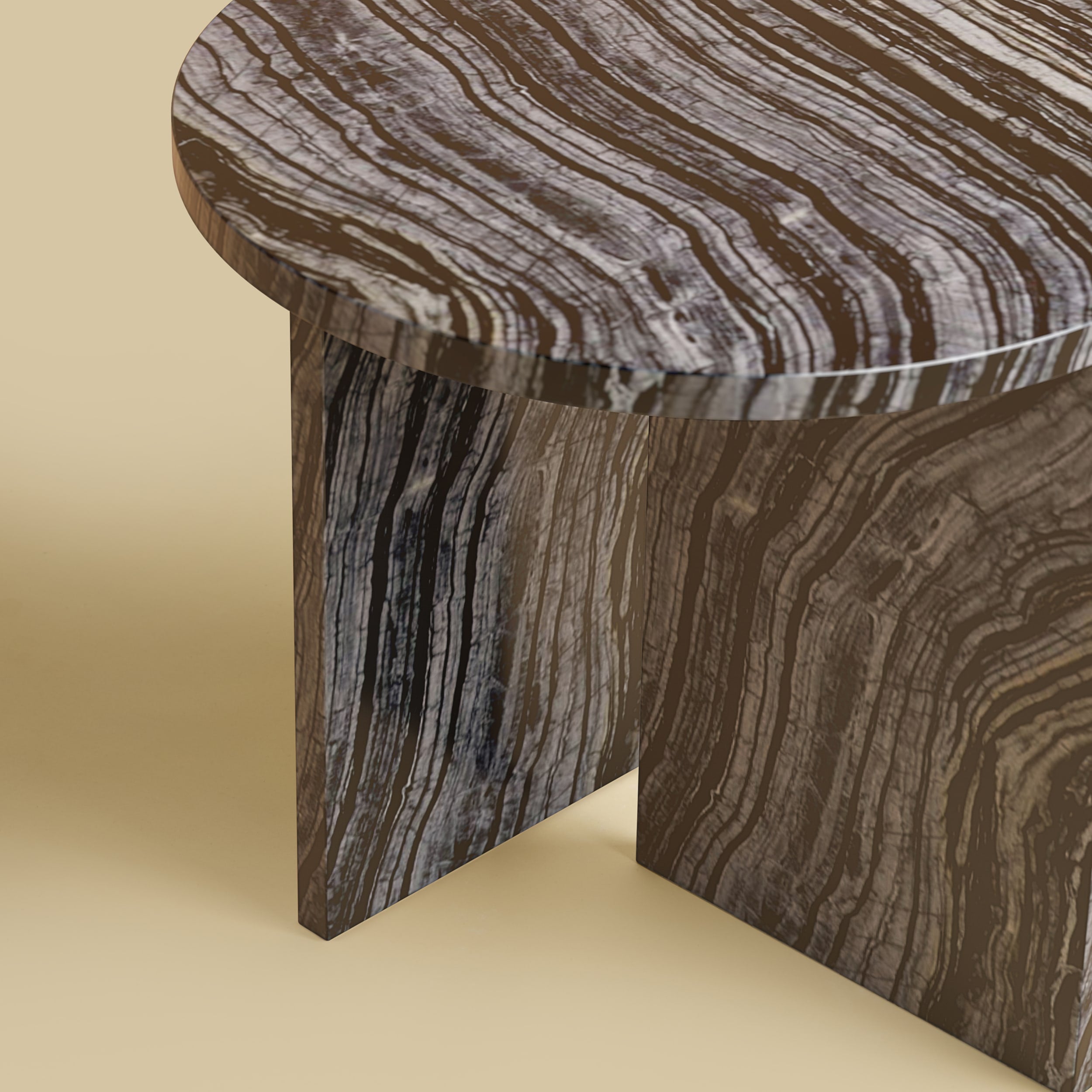 Round Marble Side Table - KYUSHU Series — alternate view