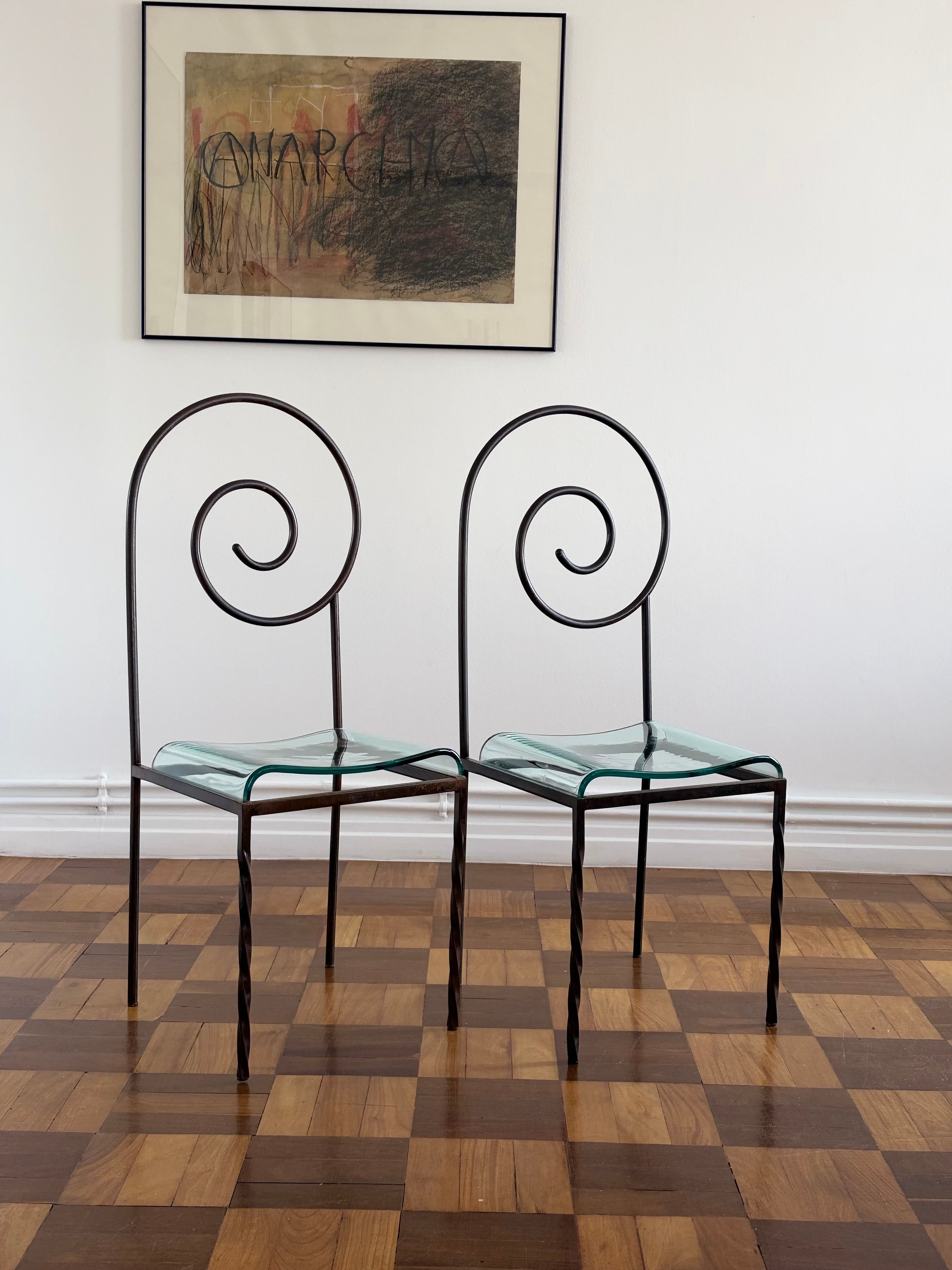 Pair of Sculptural Chairs by Luigi Serafini for Sawaya & Moroni, Italy, 1980s — alternate view