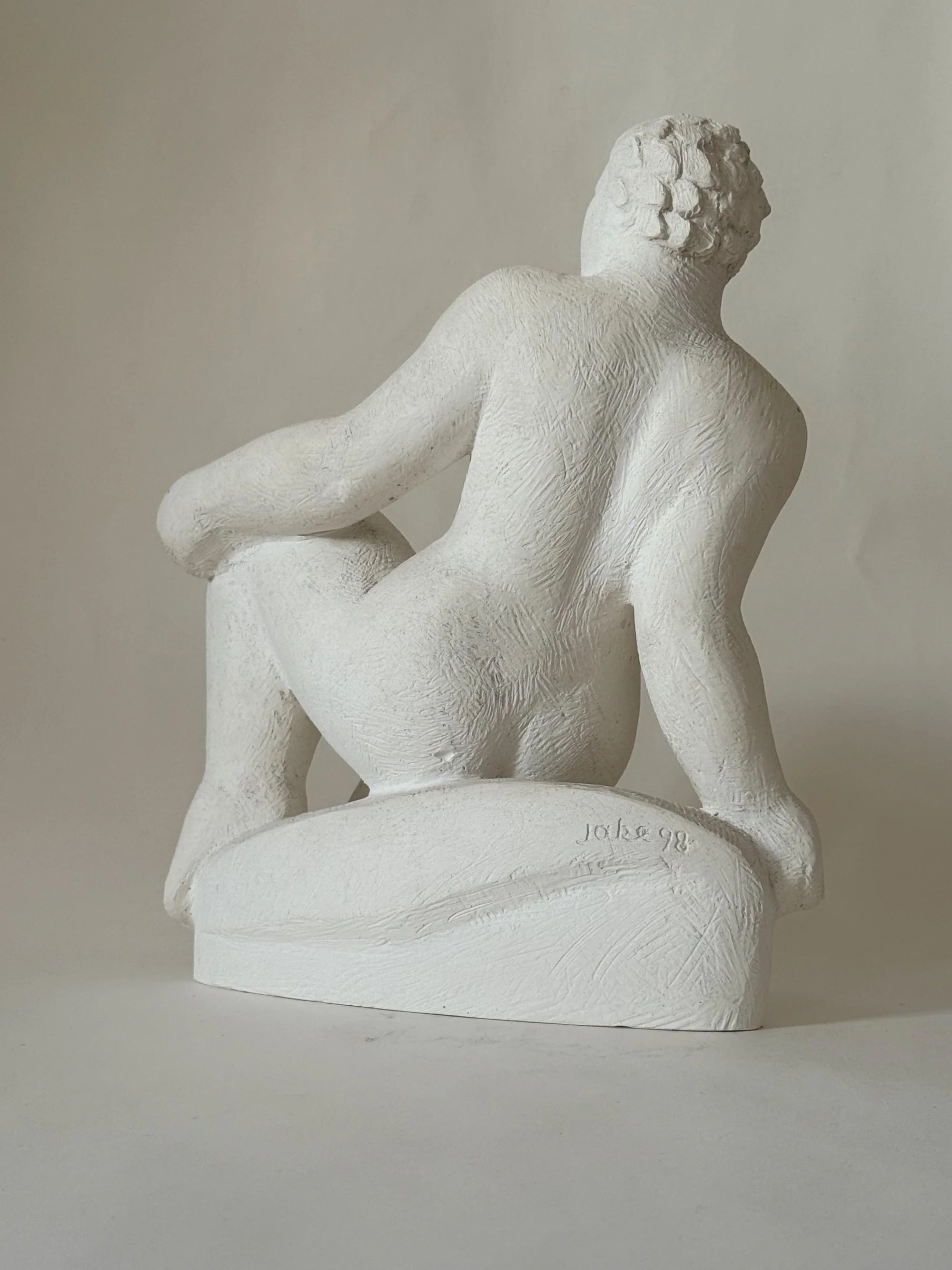 Reclining Female Figure Sculpture no. II, Jan Keustermans — back view on neutral background