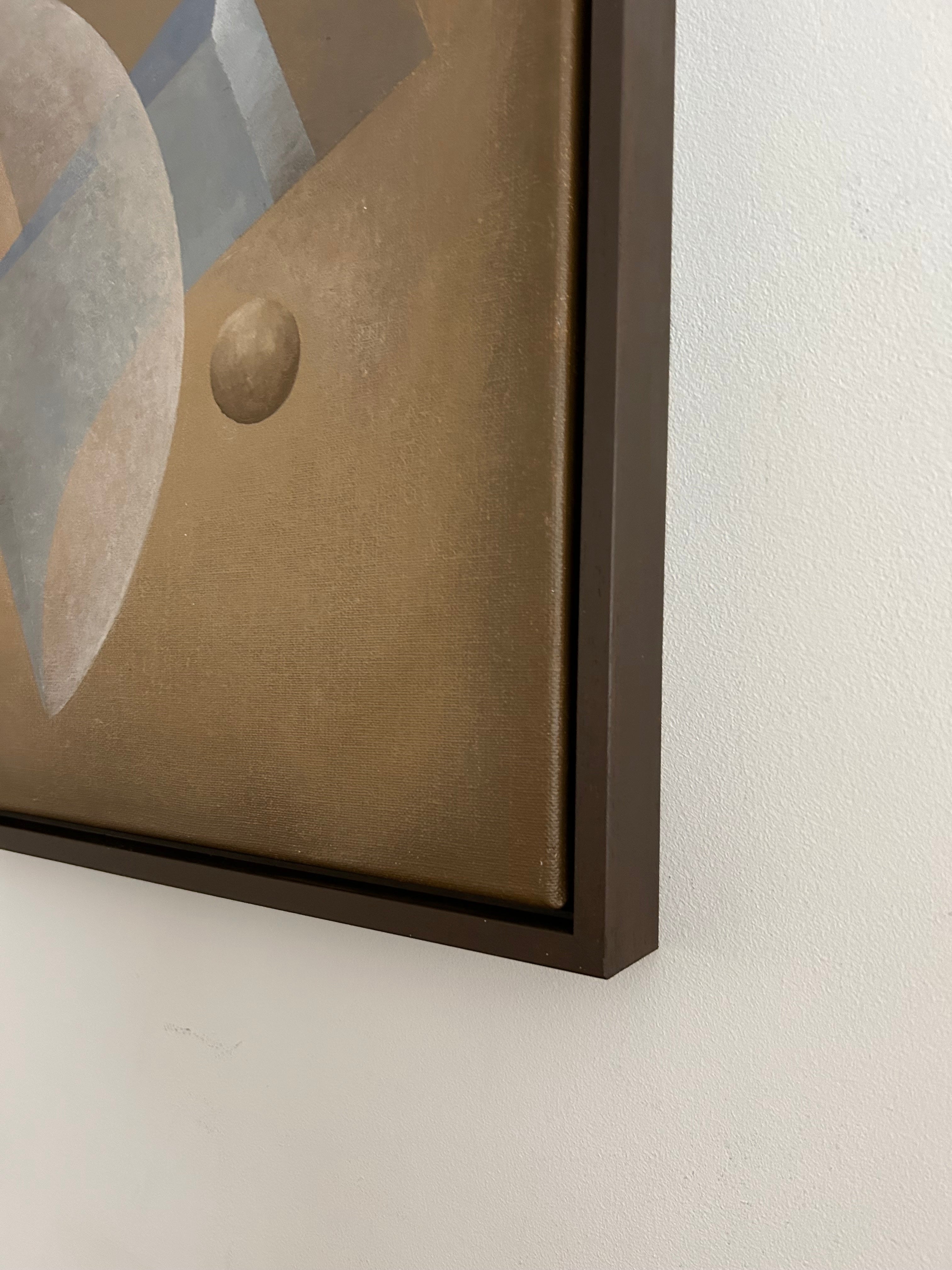 Presence Painting — corner view highlighting textured gold surface