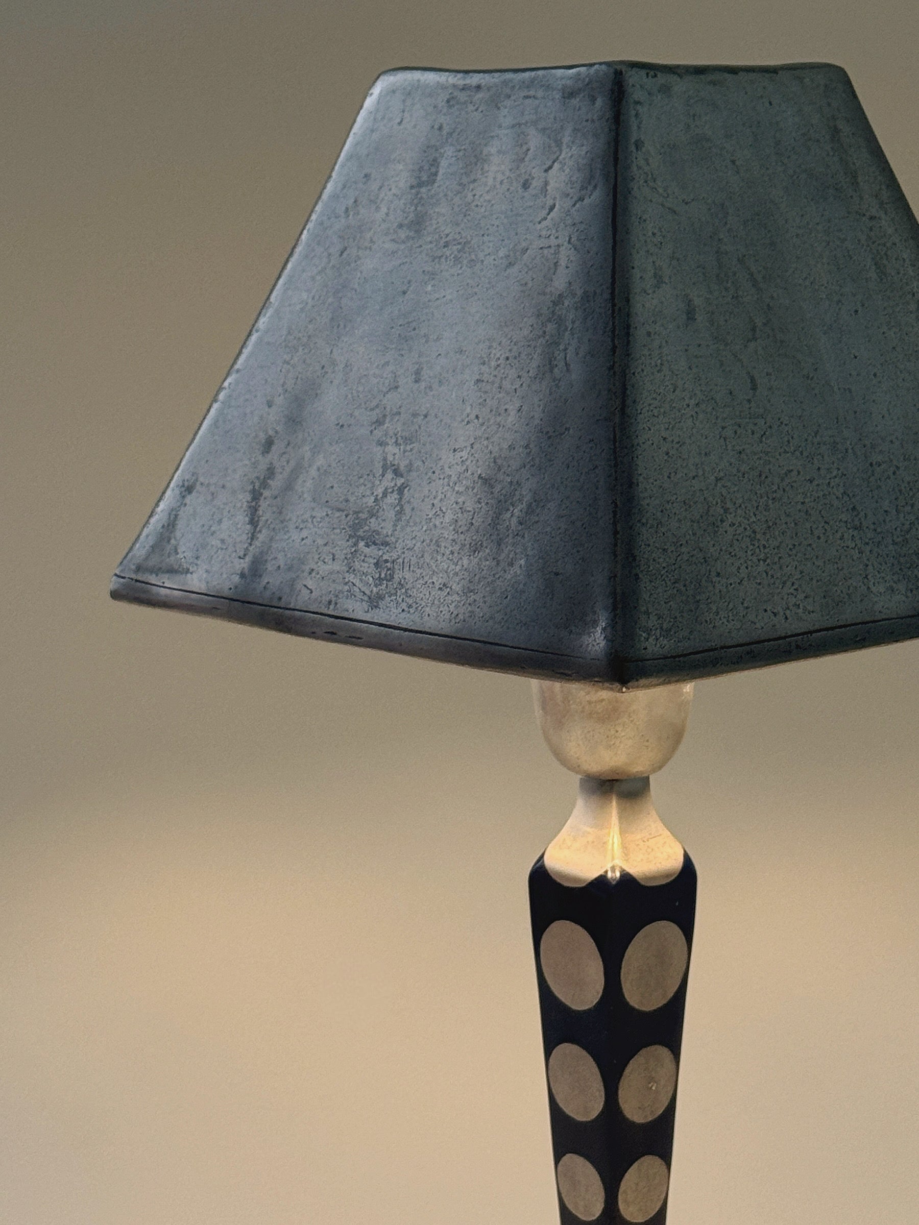 Italian Pewter table lamp by Cosi Taballini c1960 — lifestyle setting