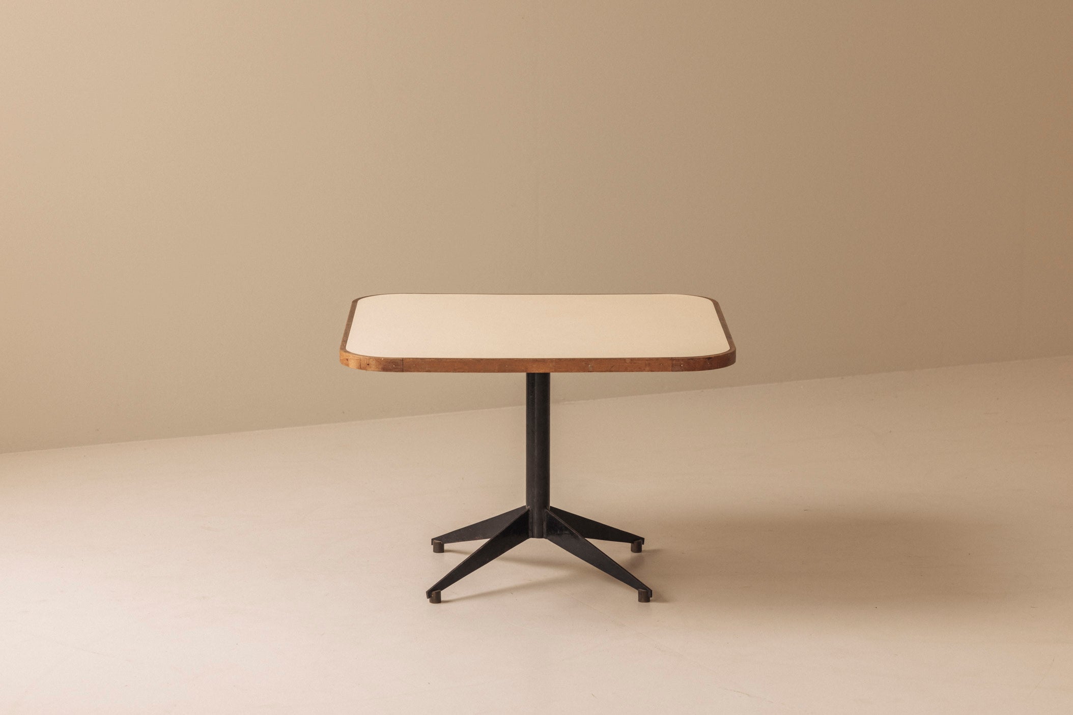 Elegant Square coffee table, Italy 1950s — side angle