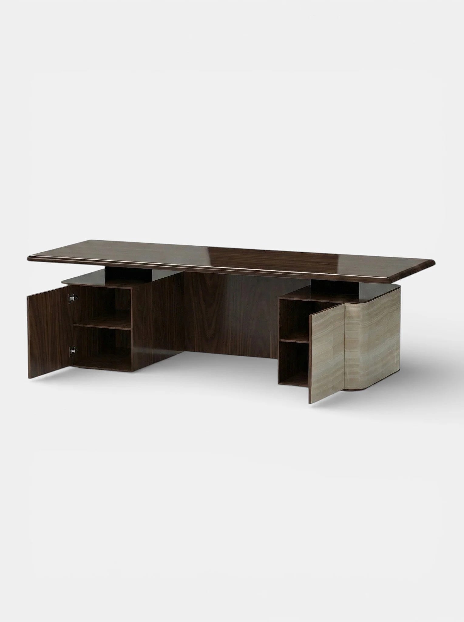 Holly Ivory Onyx And Wood Desk — detail view