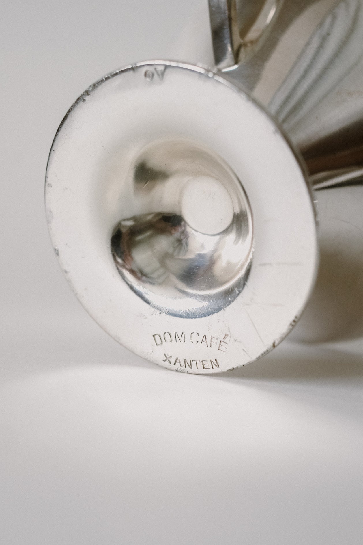 Set of Serving Cups in Silver — back view showing polished metal finish
