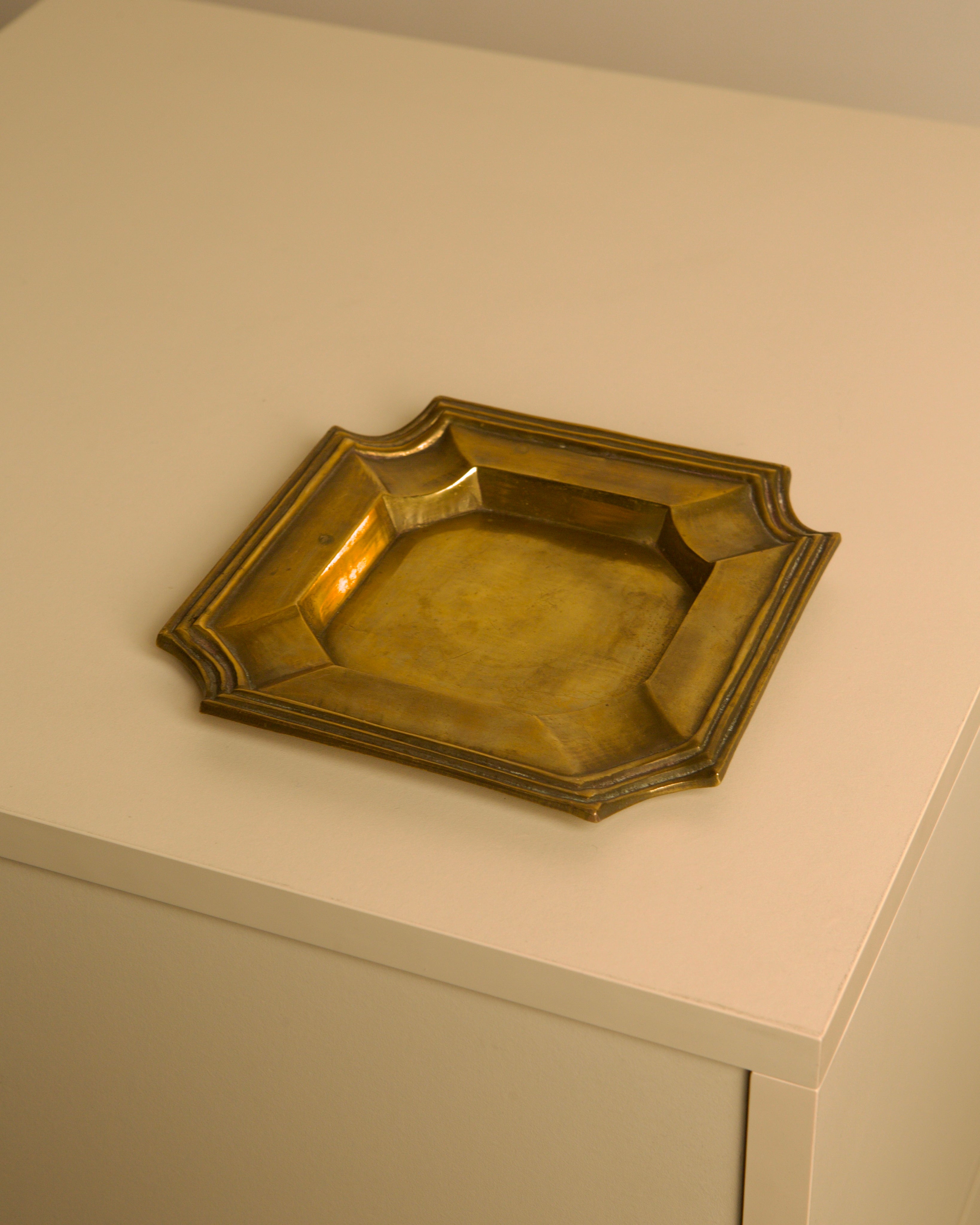 Italian Octagonal Brass Trinket Tray, 1960s by Treaptyque | The Oblist — vintage brass material