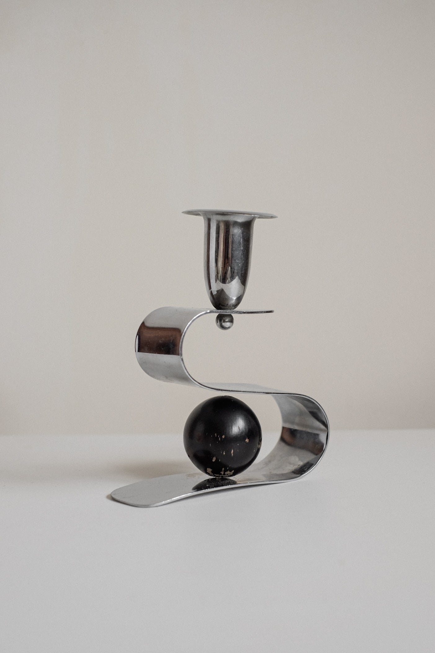 Vintage Balance Candle Holder — side angle
