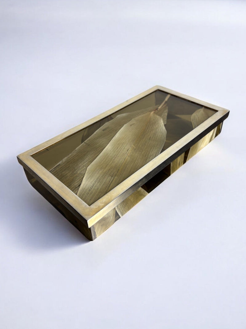 Aldo Tura Style Vanity Box in Lucite, 1970's by Malamar Studio | The Oblist — vintage lucite and wood design