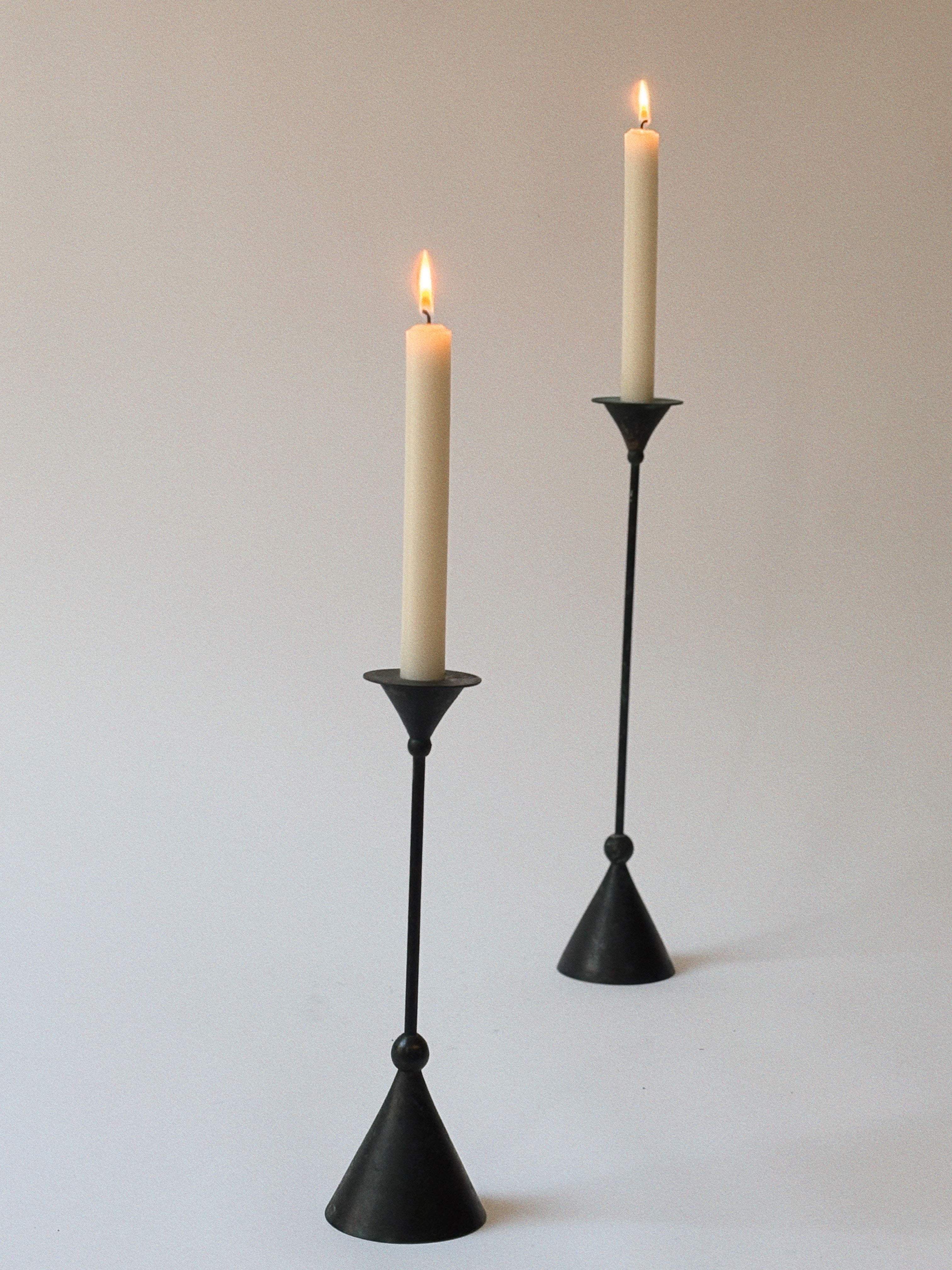 Pair of Postmodern Candleholders — detail view