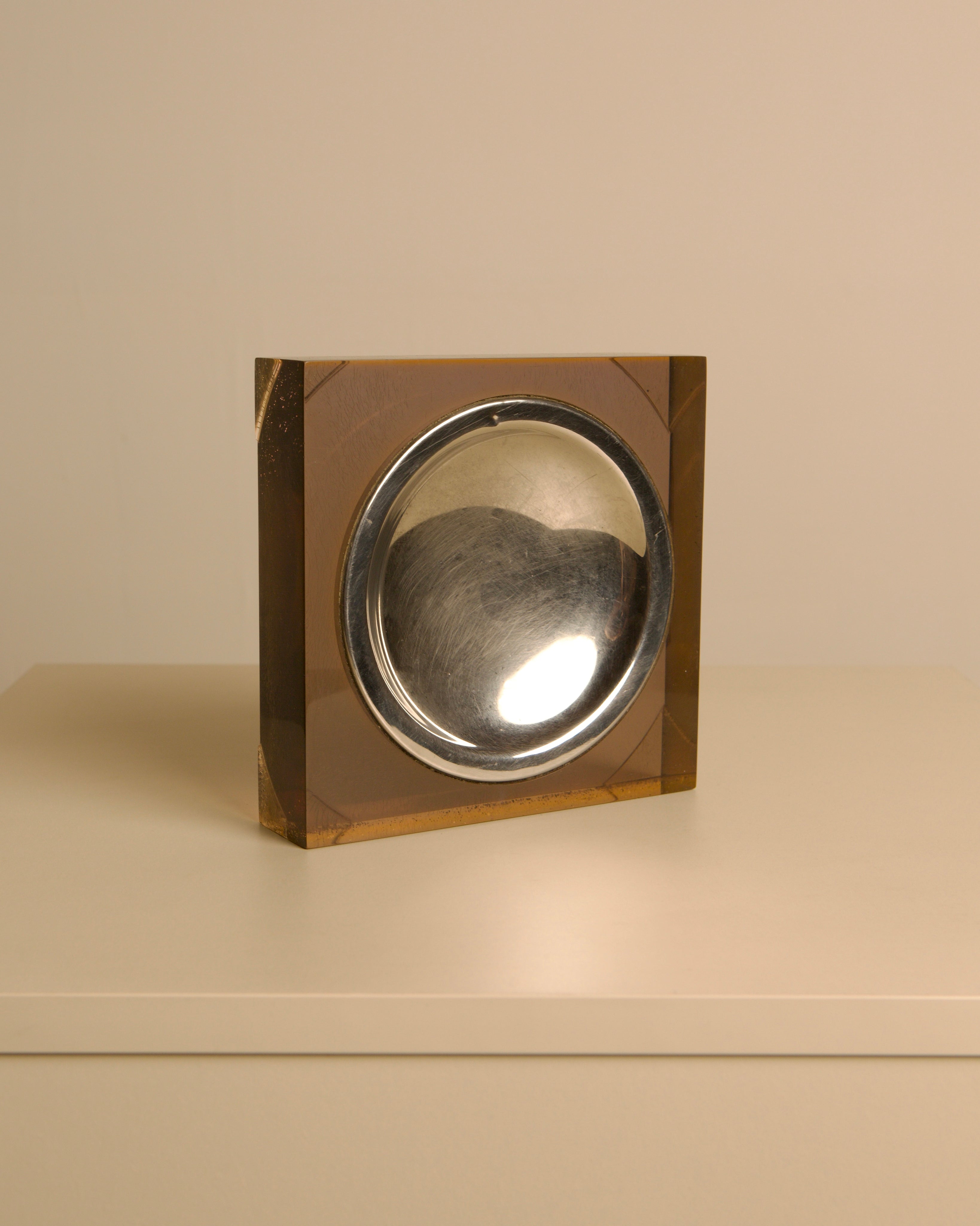 talian Square Metal and Resin Catchall Dish, 1960s — lifestyle setting