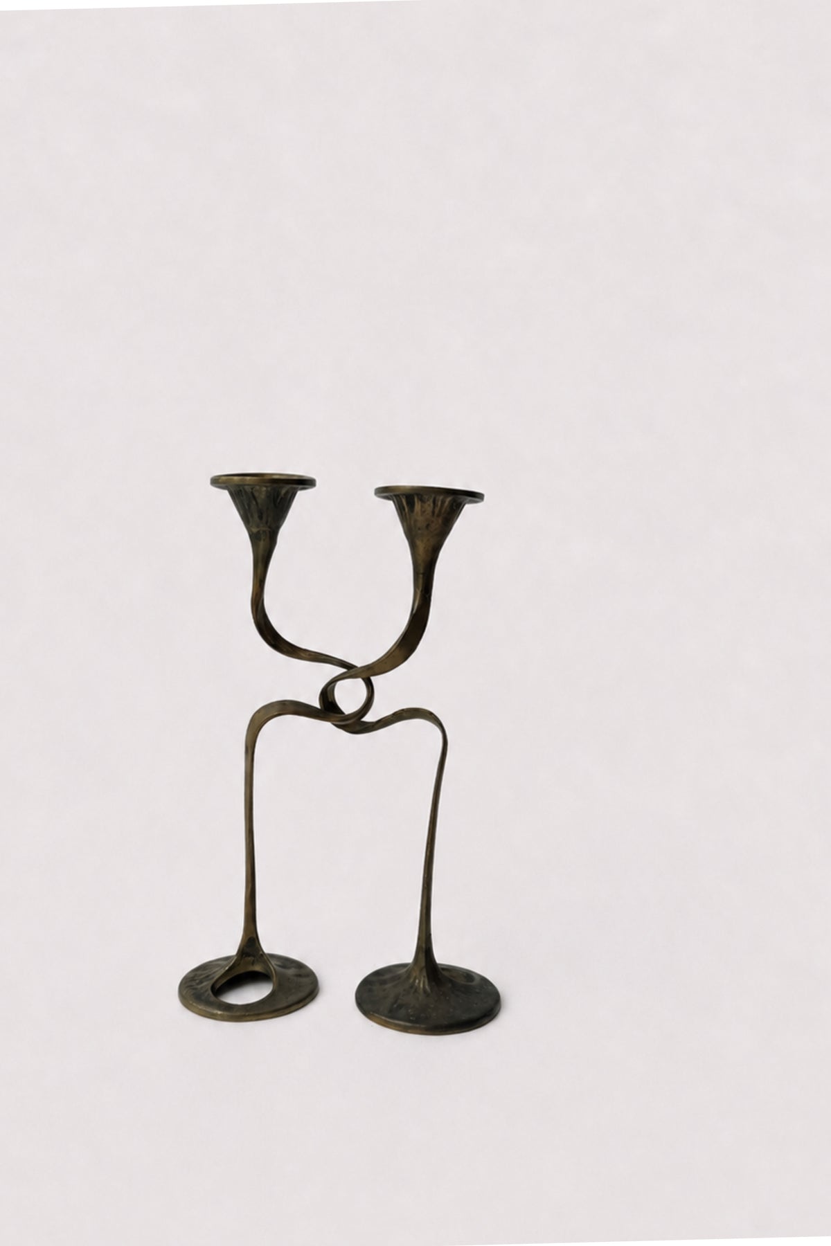 Kurt Jesch Brass Candlesticks, Pair — detail view