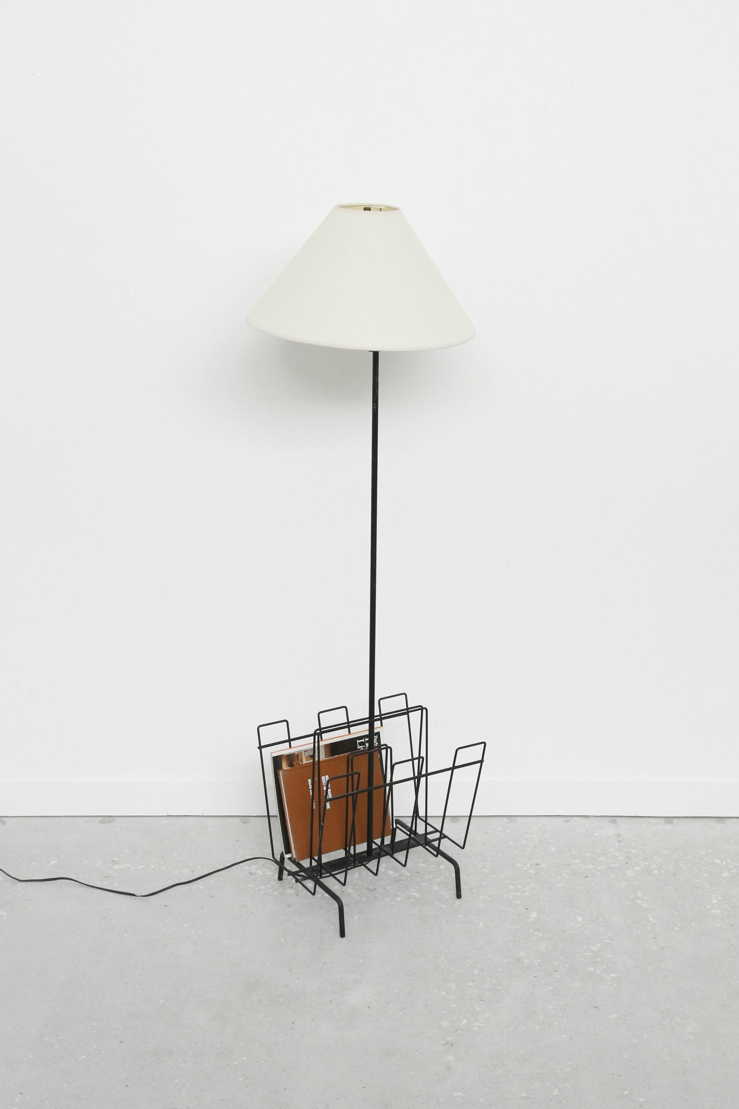 Minimalist Magazine Rack Floor Lamp — close-up