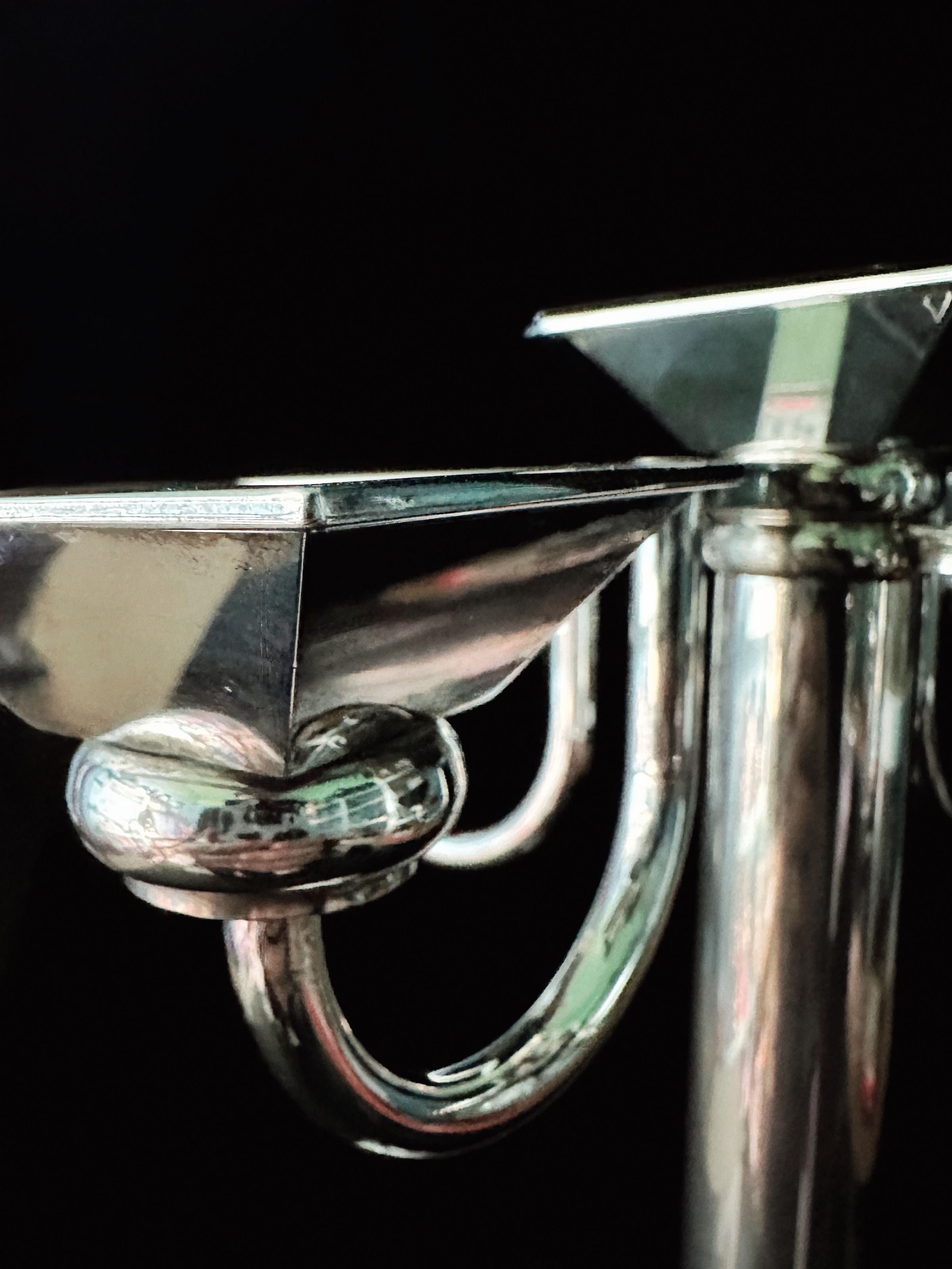 Silver Plated Art Deco Candelholder 80s