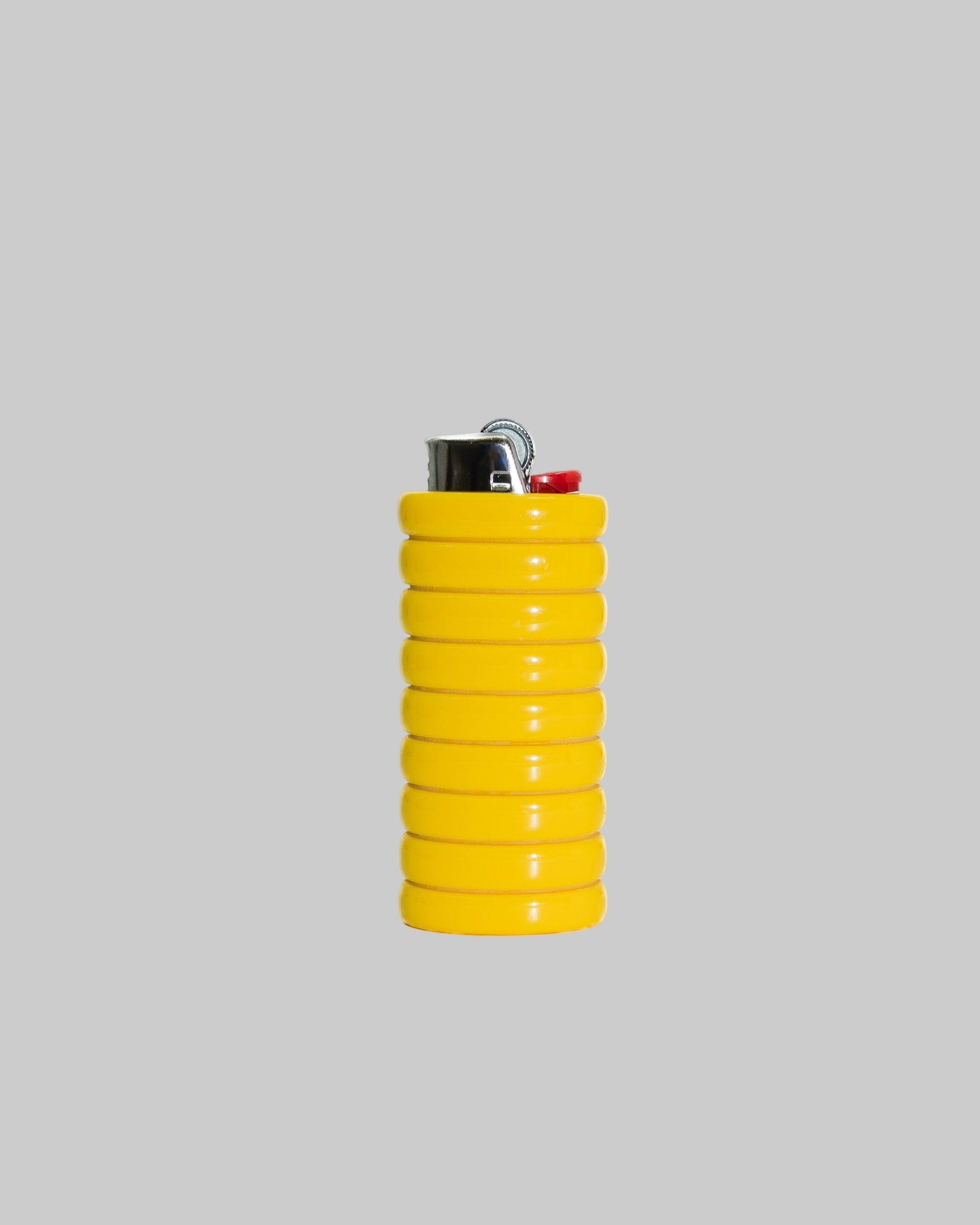 Gio Resin Lighter Holder — top view of bright yellow resin holder