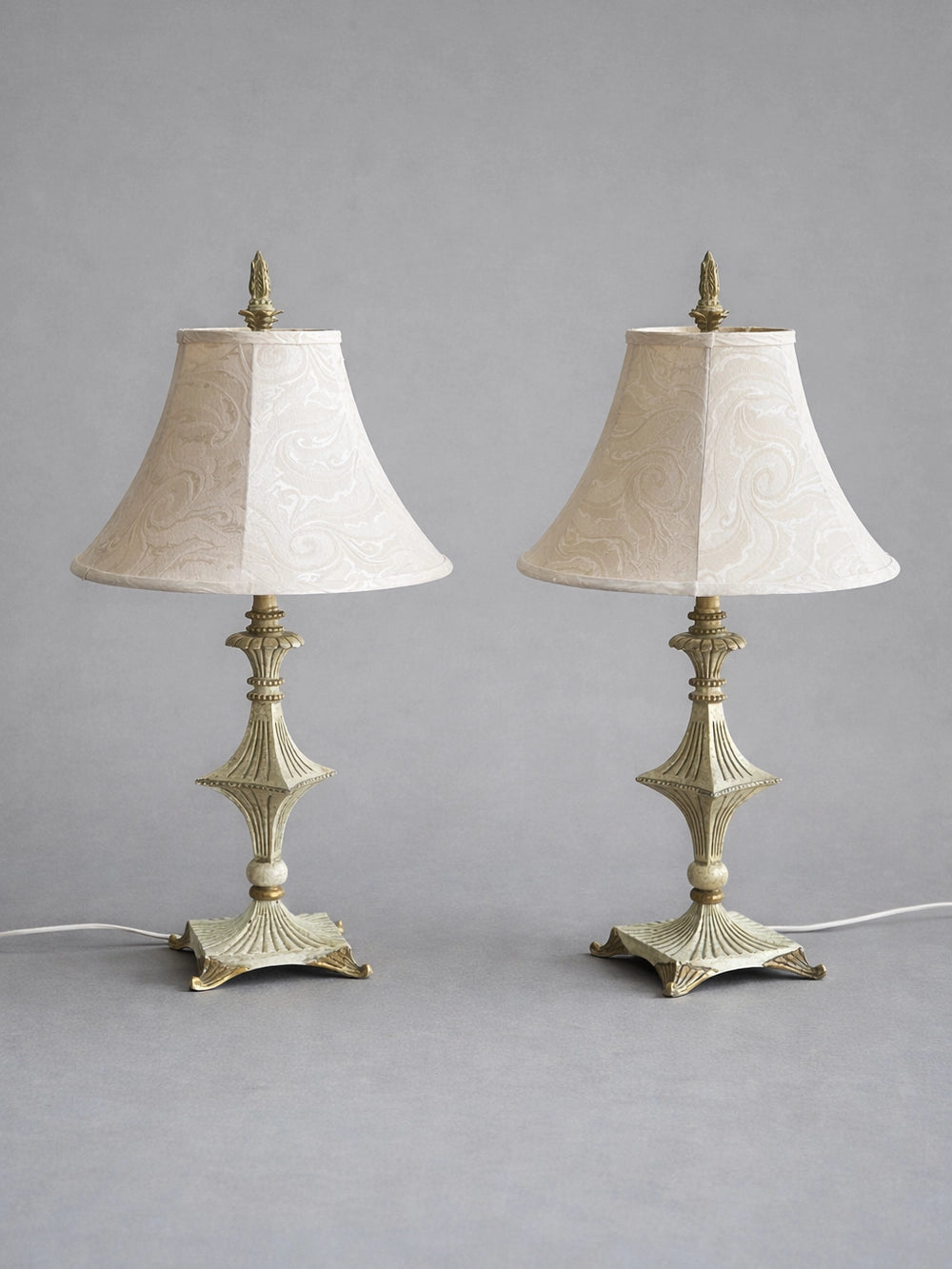 1940s Paris Fluted Pyramid & Swirl Relief Lamp — lifestyle setting