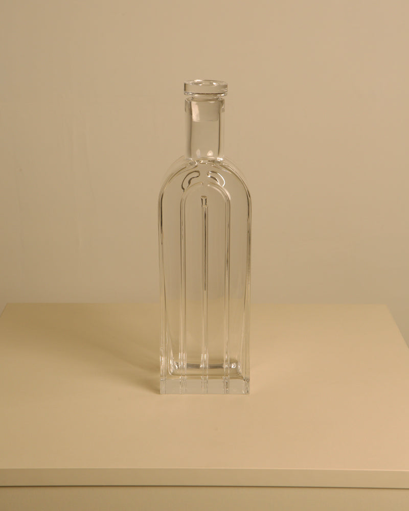 Clear crystal bottle vase by Laura Griziotti for Arnolfo di Cambio
